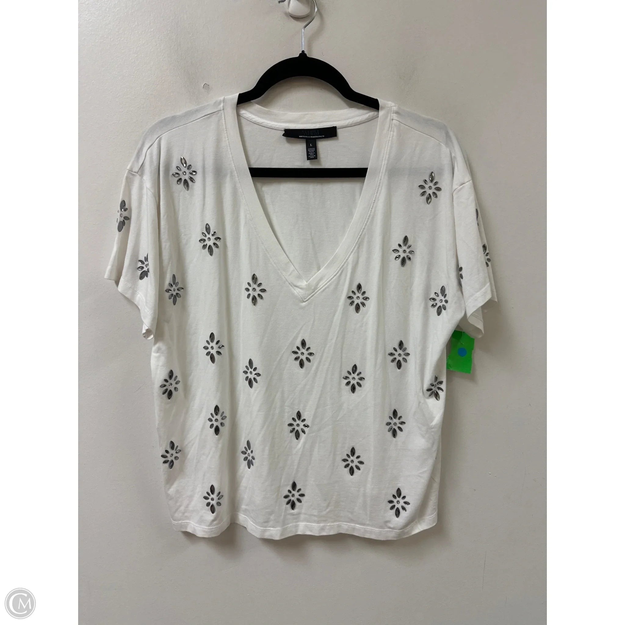 Top Short Sleeve By White House Black Market In White, Size: L