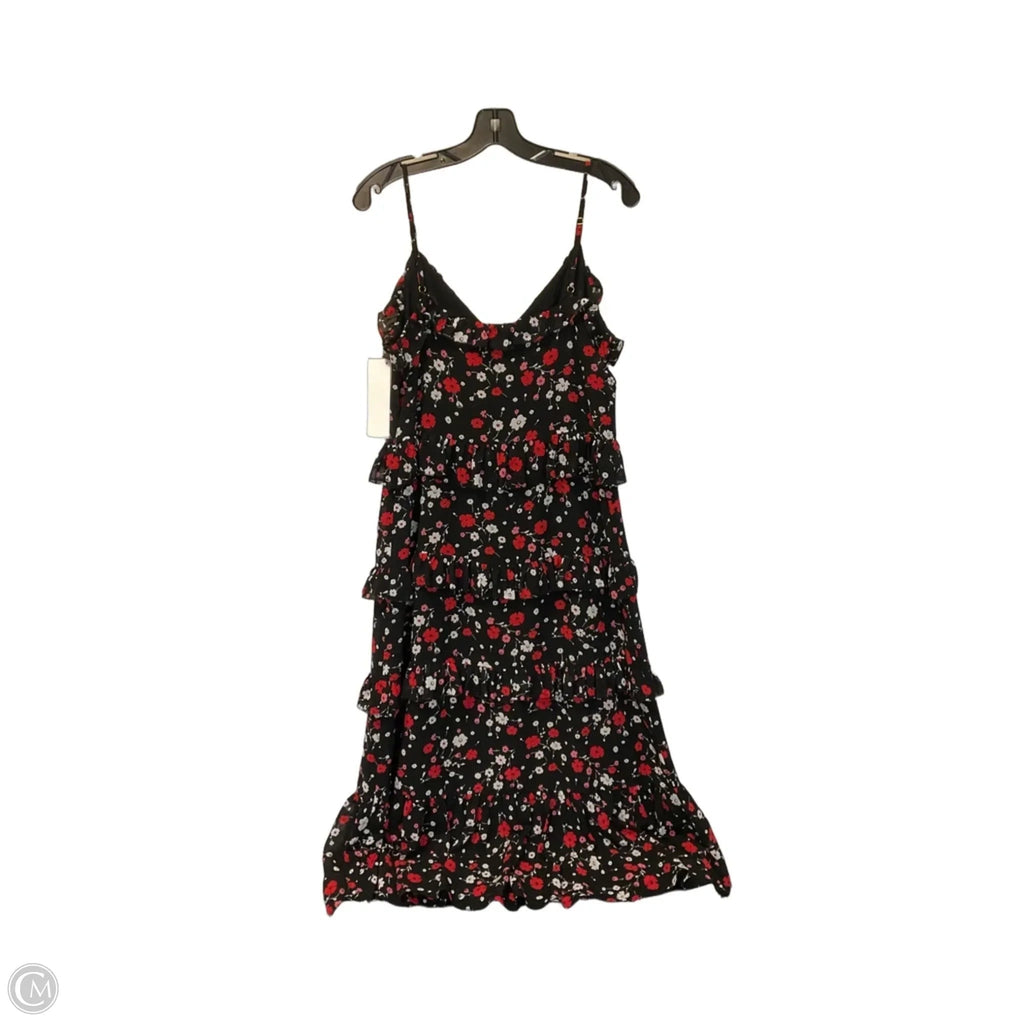 Dress Casual Midi By Michael By Michael Kors In Black & Red, Size: L