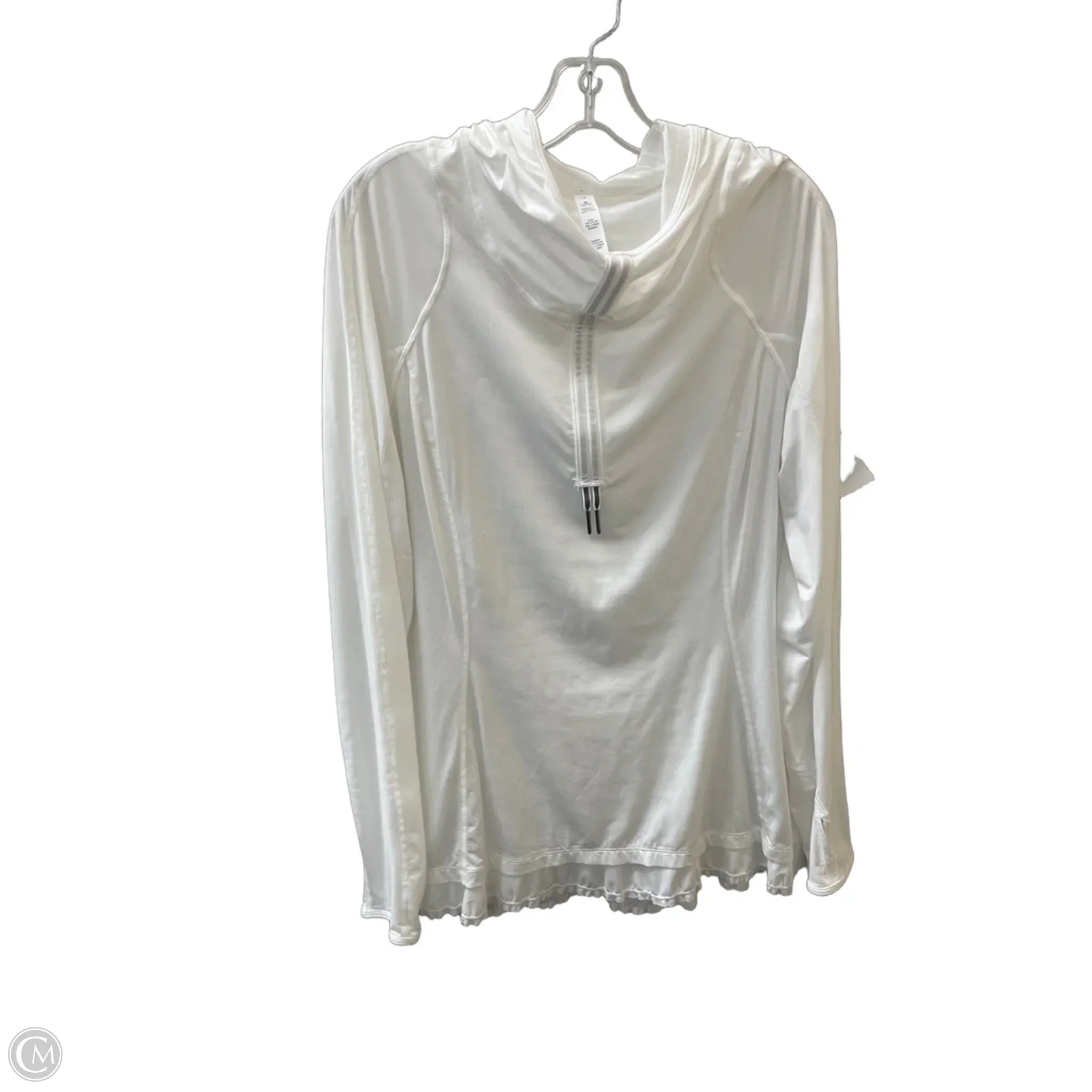Athletic Top Long Sleeve Hoodie By Lululemon In White, Size: L