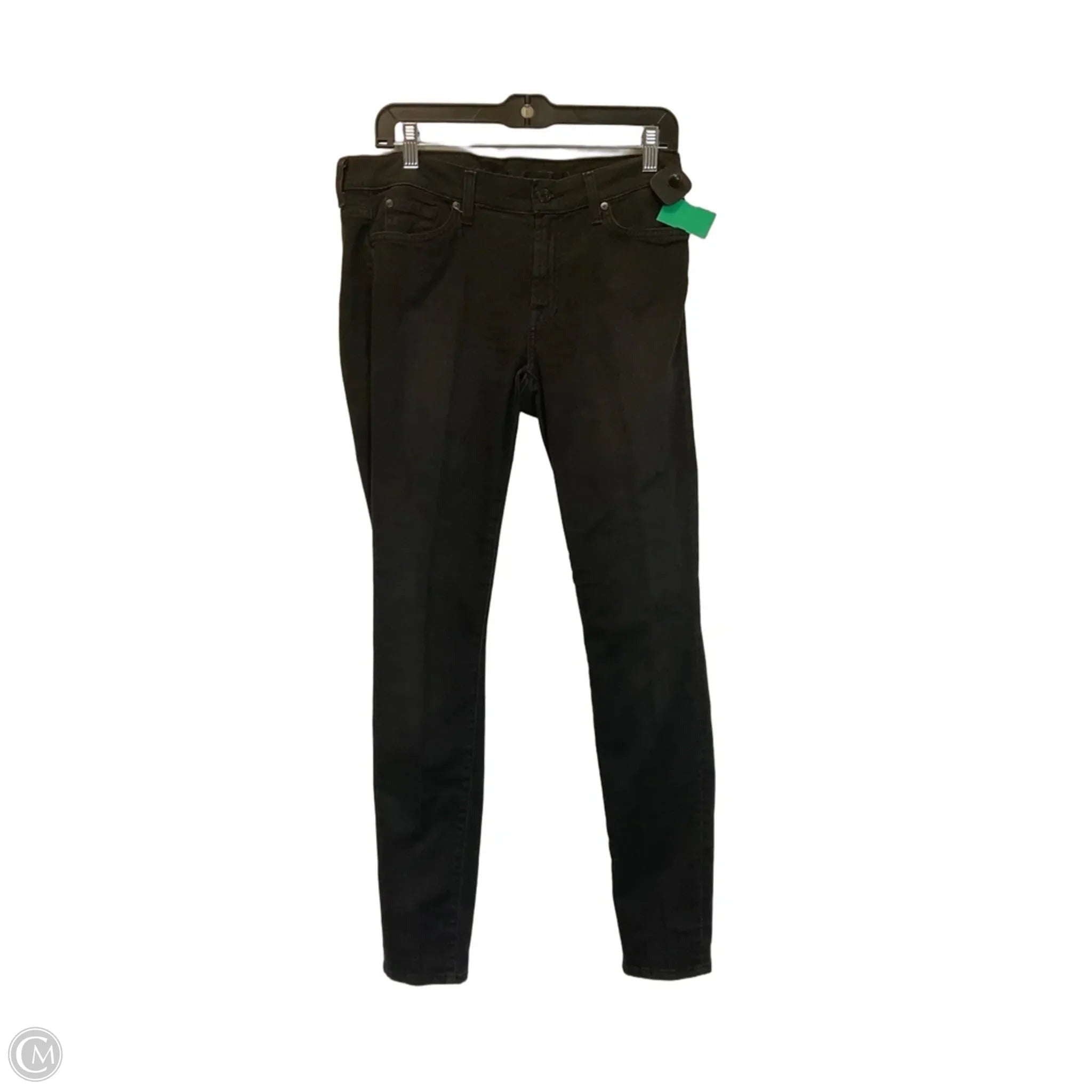 Jeans Skinny By 7 For All Mankind In Black Denim, Size: 10