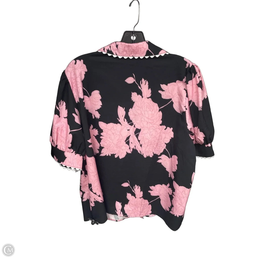 Top Short Sleeve By Cicy Bell In Black & Pink, Size: 2x