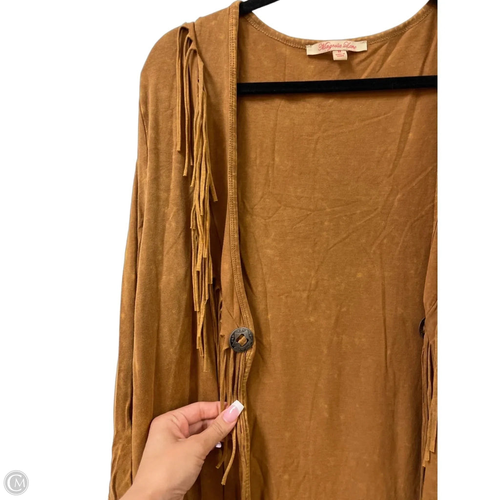 Sweater Cardigan By Clothes Mentor In Tan, Size: M
