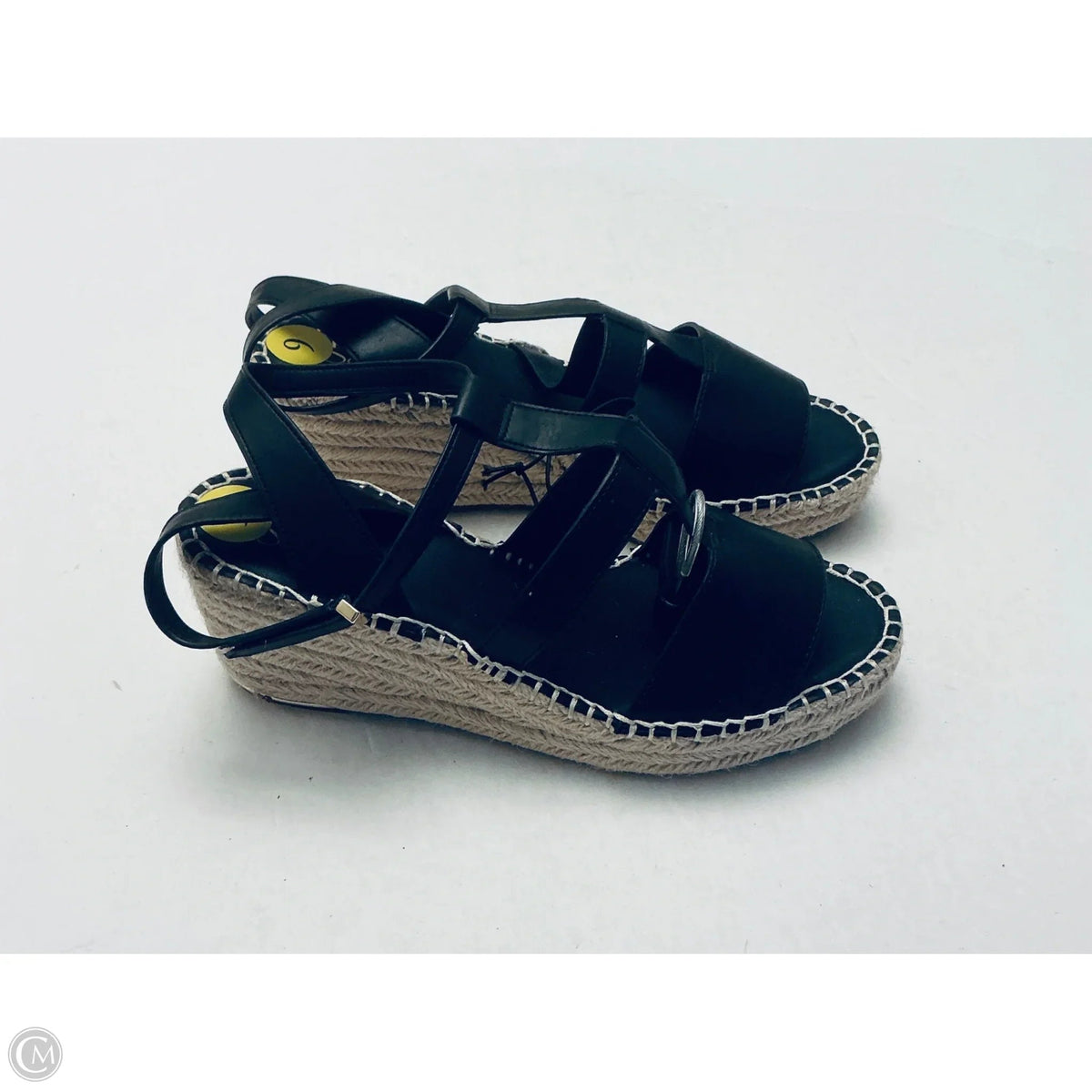 Sandals Heels Wedge By Franco Sarto In Black, Size: 9
