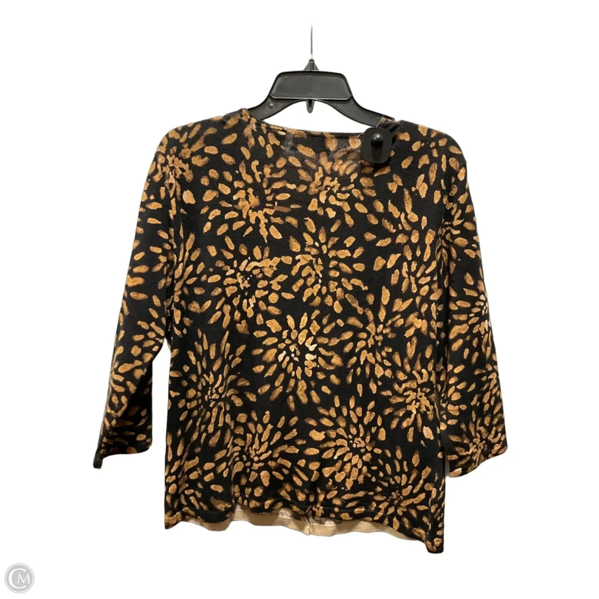 Cardigan By Dana Buchman In Black & Gold, Size: L