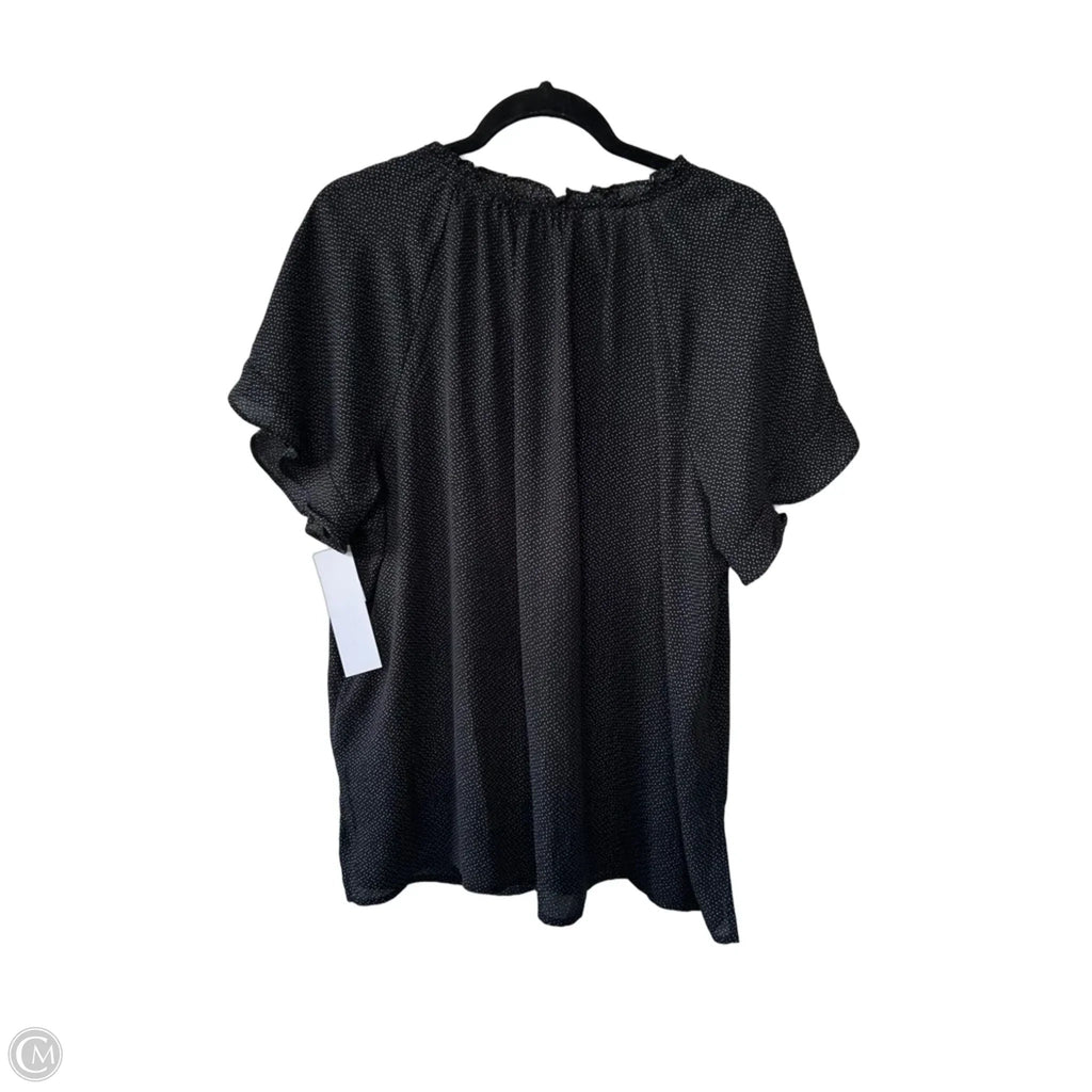 Top Short Sleeve By Liz Claiborne In Black & White, Size: 1x