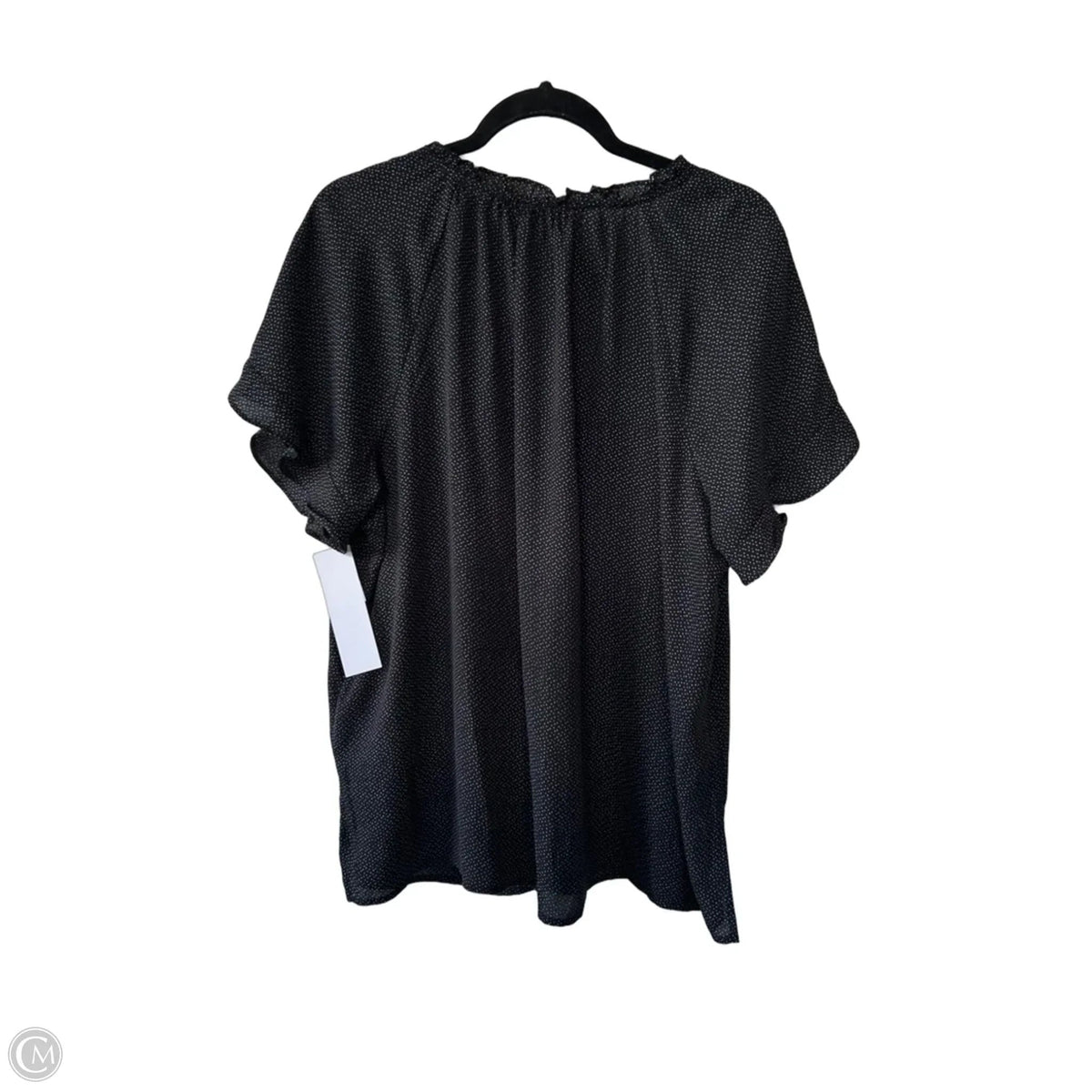 Top Short Sleeve By Liz Claiborne In Black & White, Size: 1x