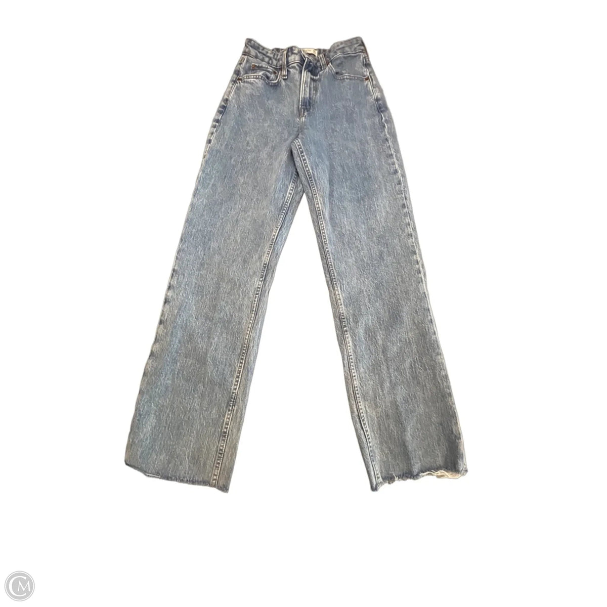 Jeans Wide Leg By Abercrombie And Fitch In Blue Denim, Size: 0