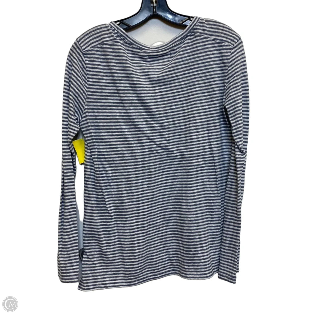 Top Long Sleeve By Abercrombie And Fitch In Grey & White, Size: M