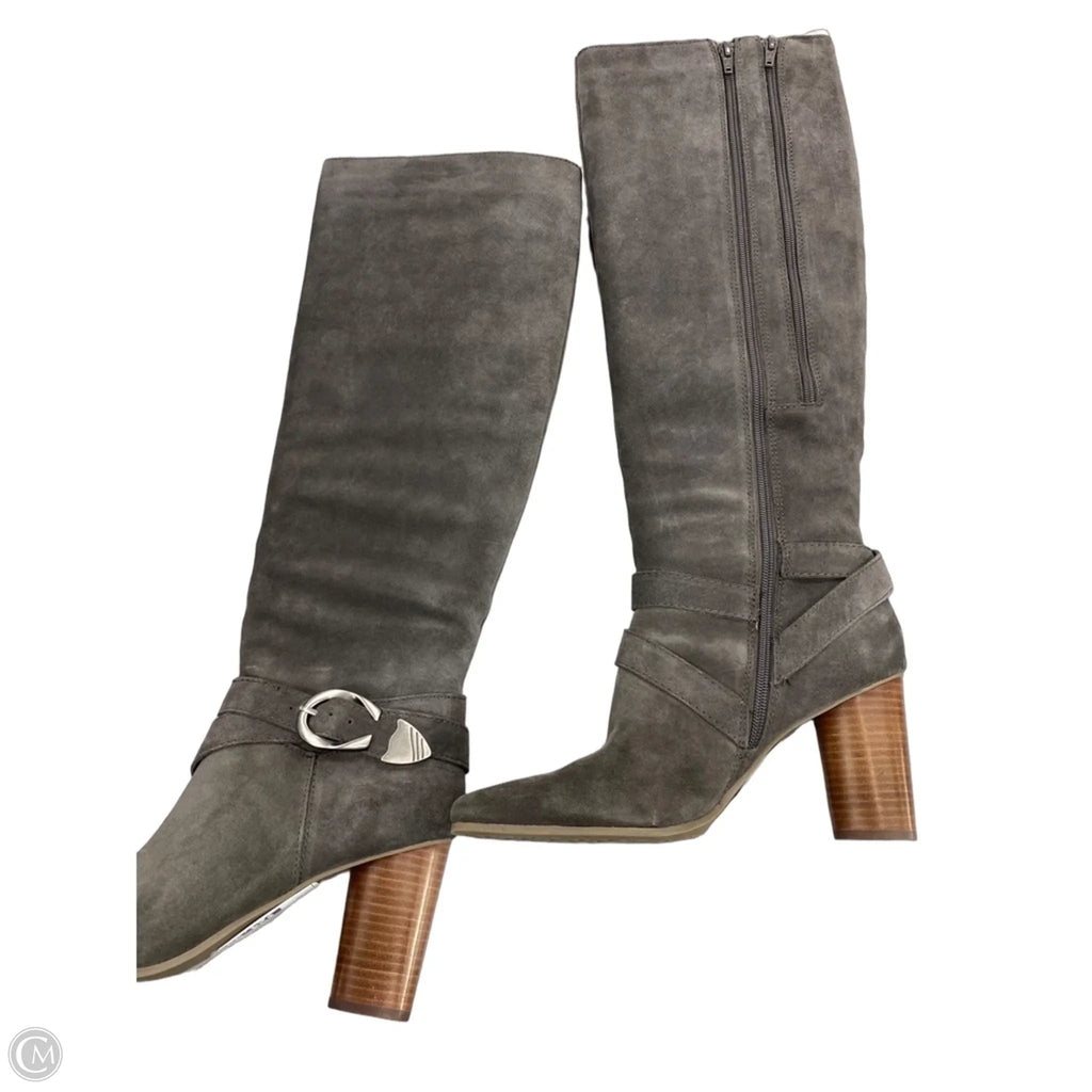 Boots Knee Heels By Aerosoles In Grey, Size: 10