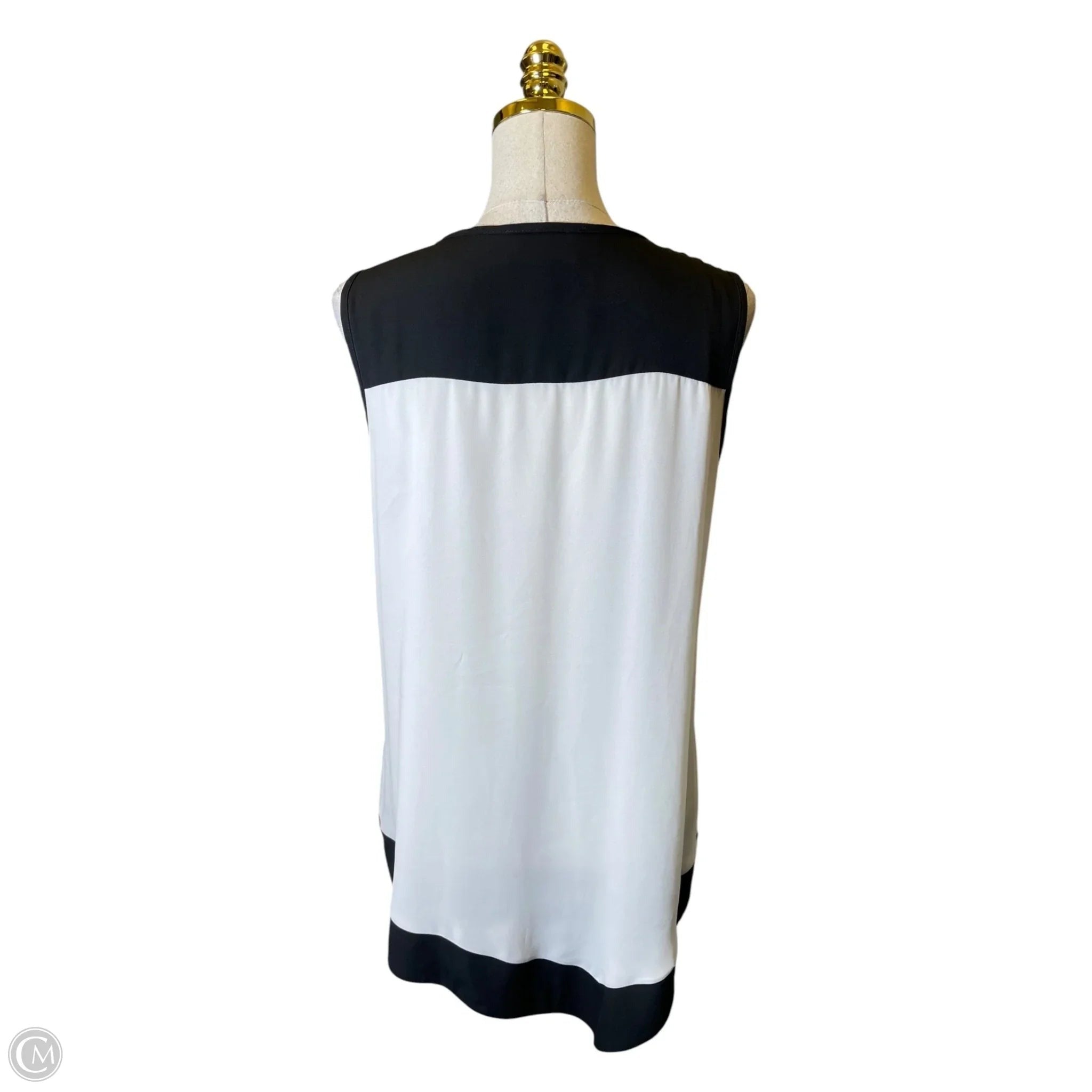 Top Sleeveless By Joseph Ribkoff In Black & White, Size: 12