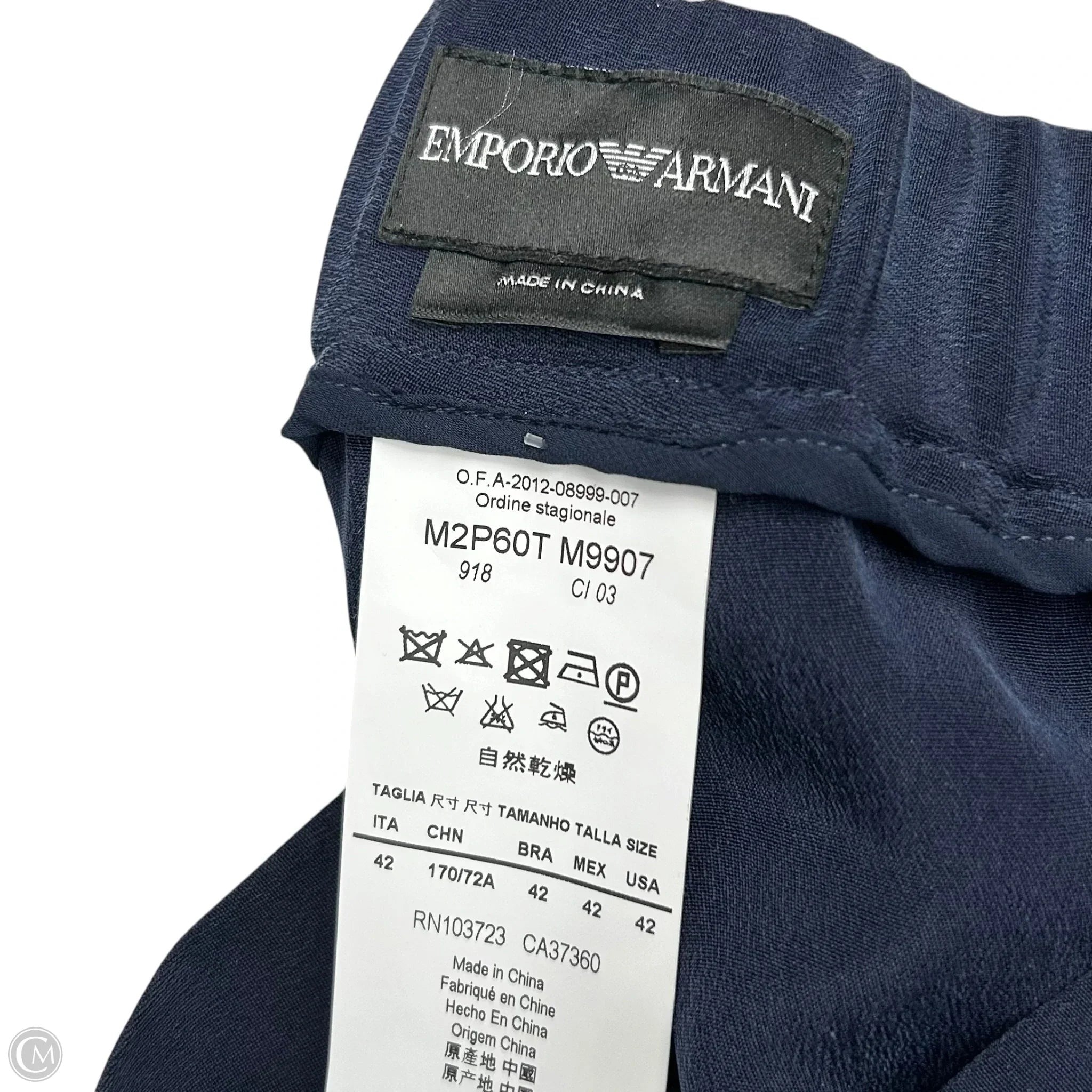 Pants Dress By Emporio Armani In Navy, Size: 6