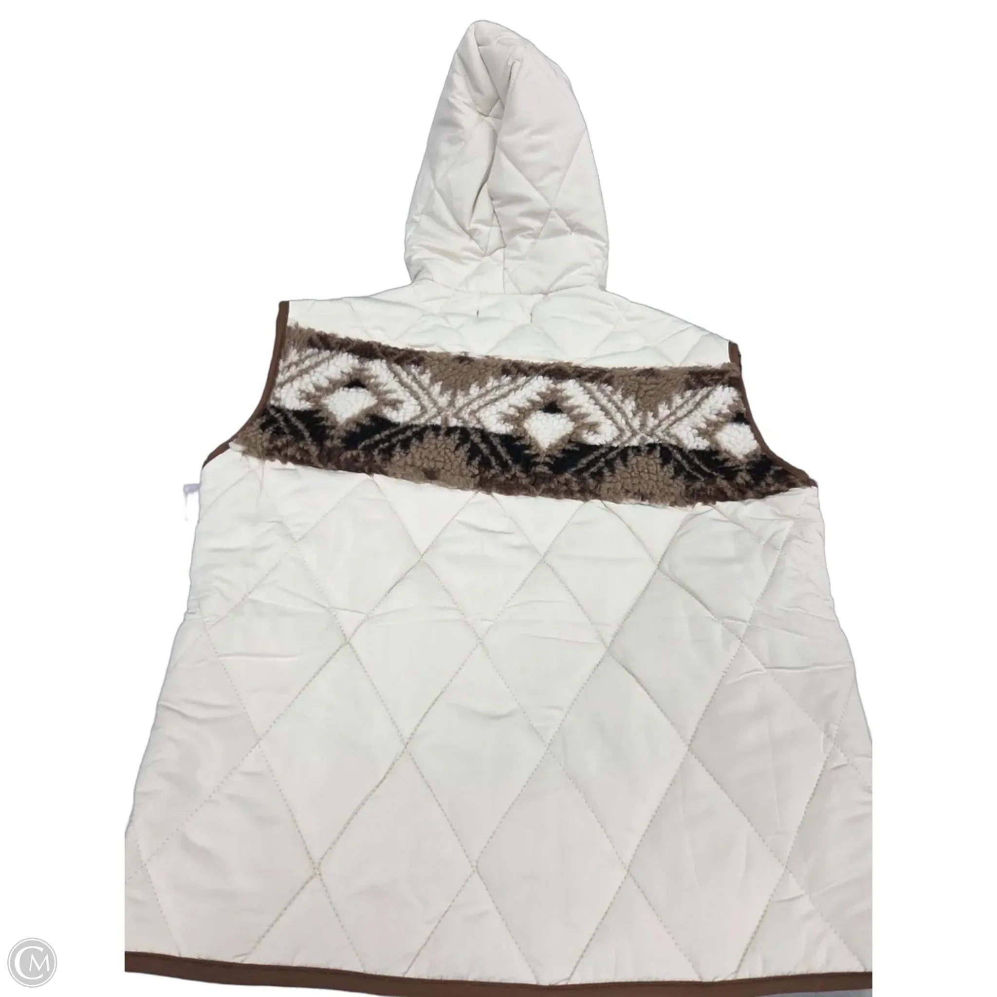 Vest Puffer & Quilted By Cme In Cream, Size: S