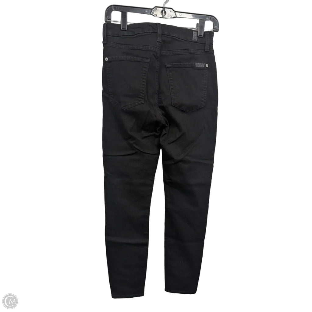 Jeans Skinny By 7 For All Mankind In Black Denim, Size: 4