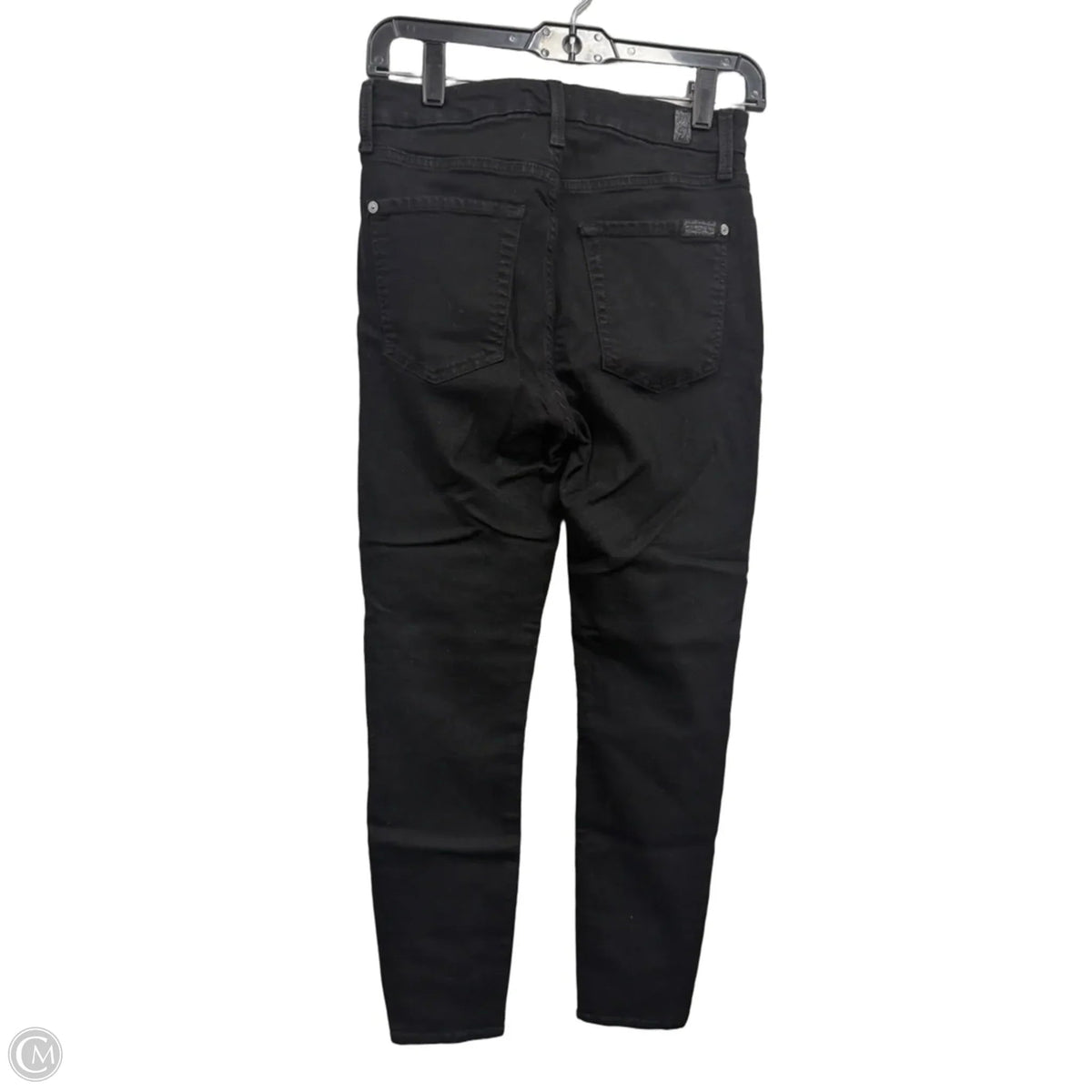 Jeans Skinny By 7 For All Mankind In Black Denim, Size: 4