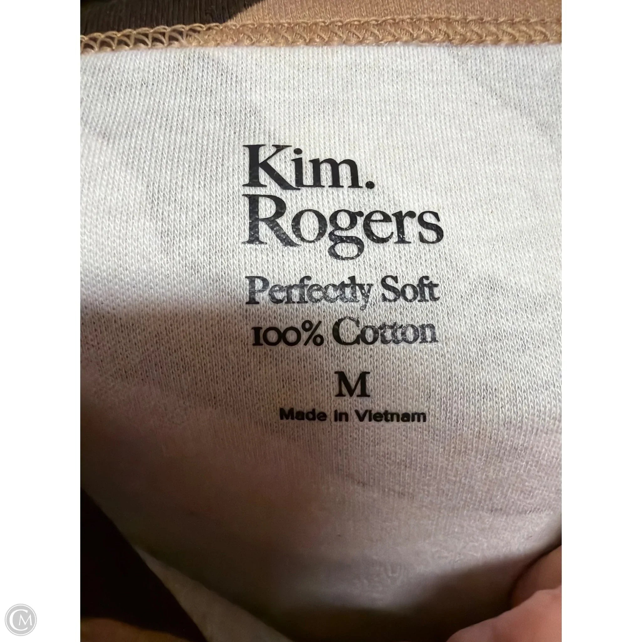 Top Long Sleeve By Kim Rogers In Brown, Size: M