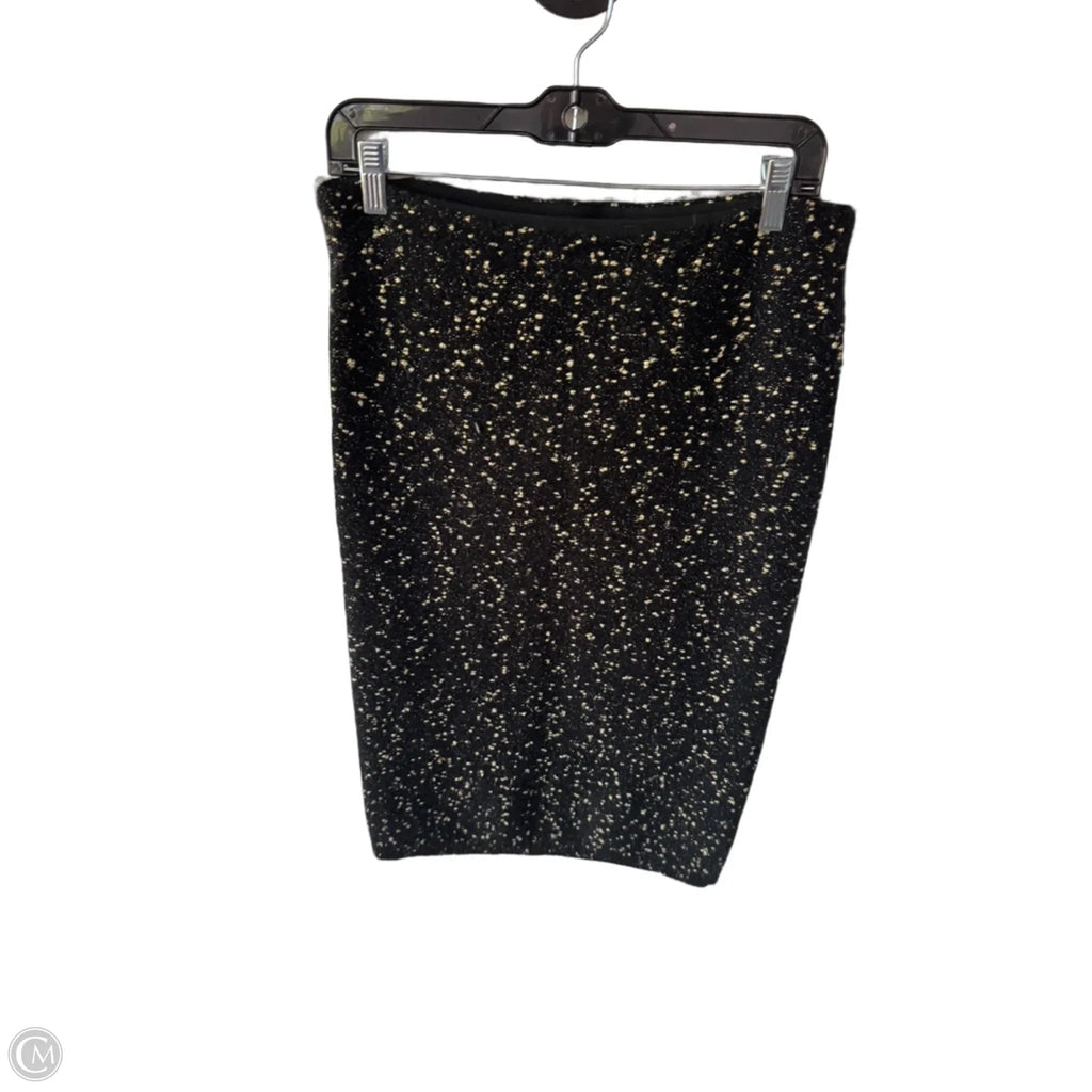 Skirt Midi By Ann Taylor In Black & Gold, Size: M