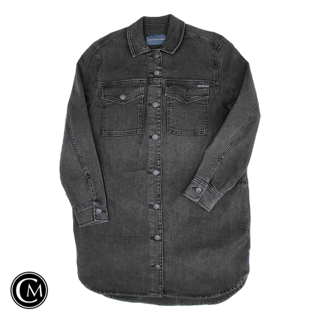 Jacket Denim By Calvin Klein In Black Denim, Size: Xs