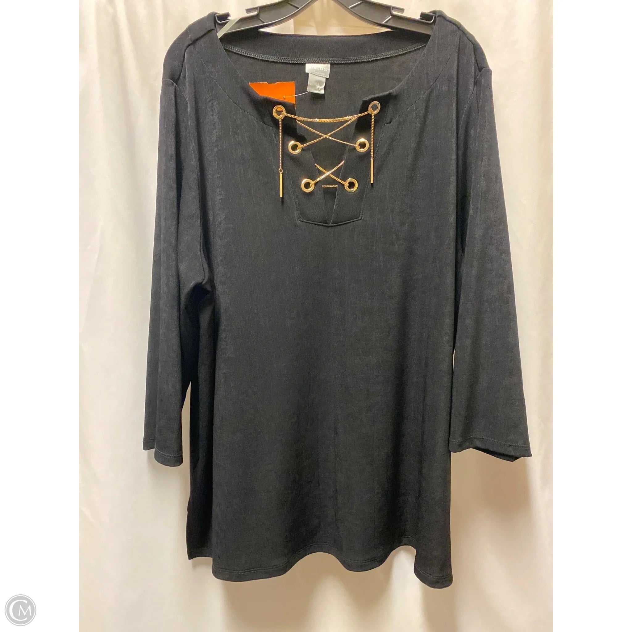 Top Long Sleeve By Chicos In Black, Size: Xxl