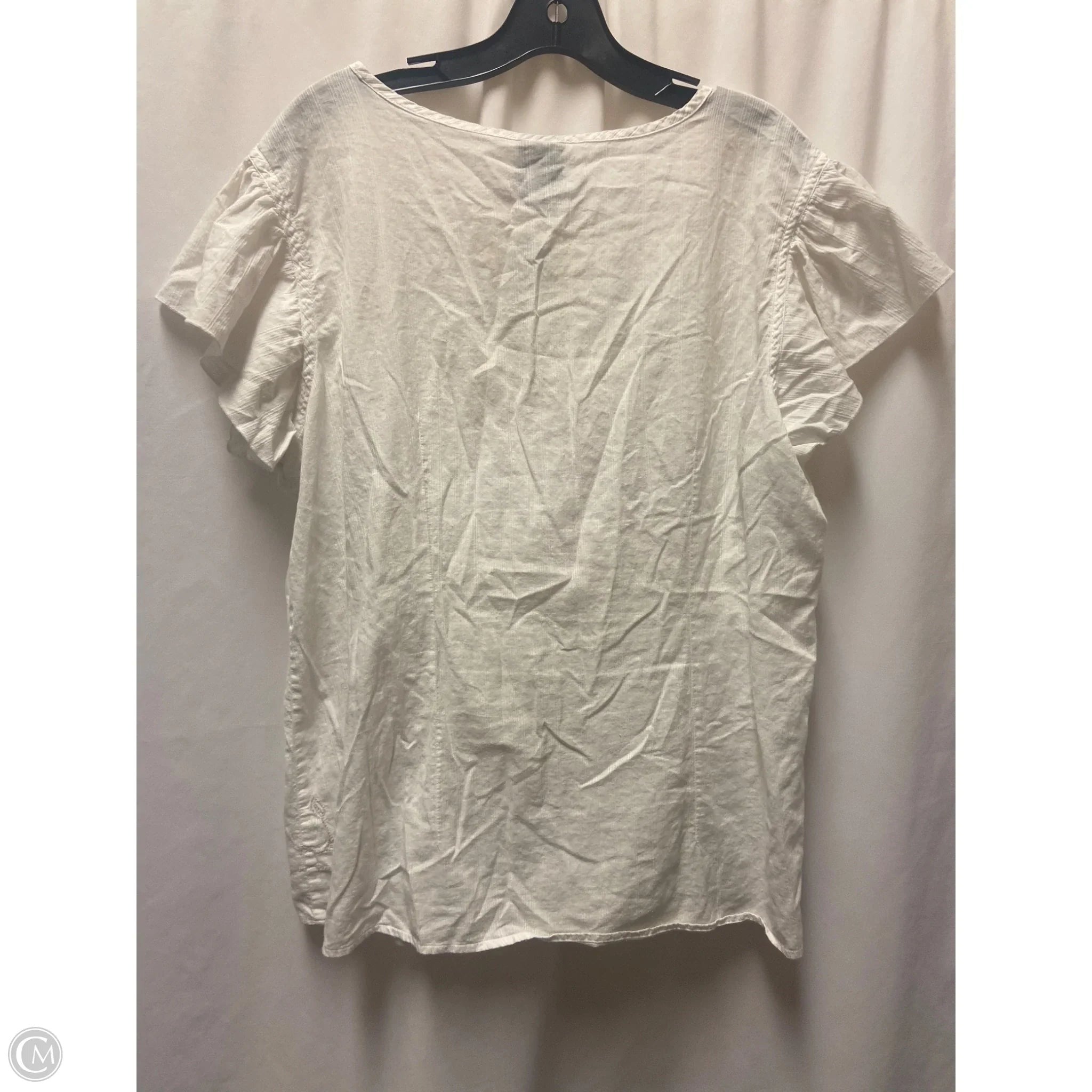 Top Short Sleeve By Faded Glory In White, Size: Xxl
