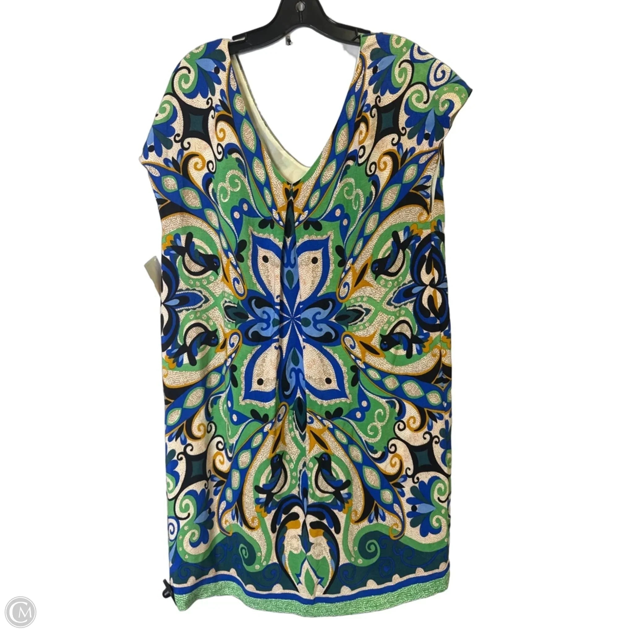 Dress Casual Midi By Maeve In Black & Green, Size: L