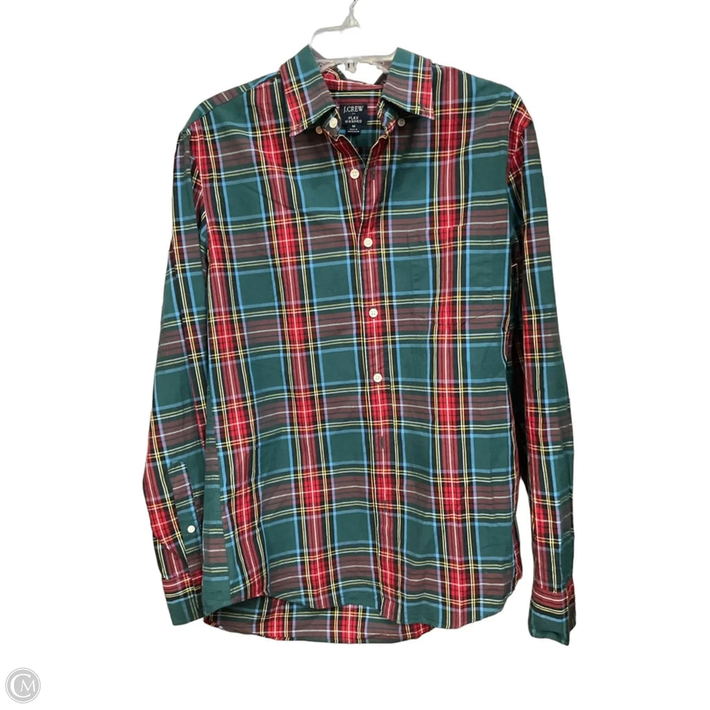 Top Long Sleeve By J. Crew In Plaid Pattern, Size: M