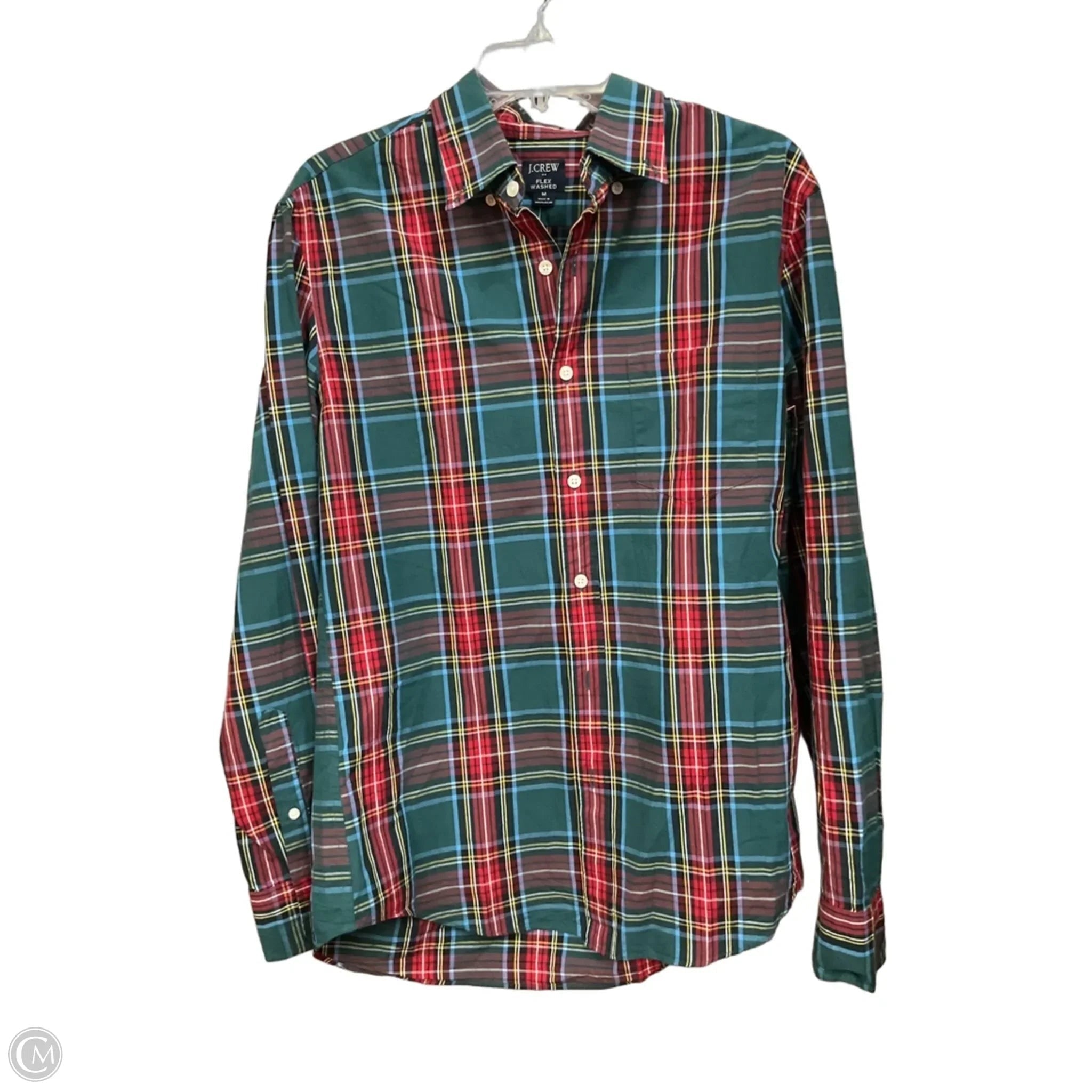 Top Long Sleeve By J. Crew In Plaid Pattern, Size: M