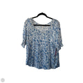 Top Short Sleeve By Lucky Brand In Blue & White, Size: Xl