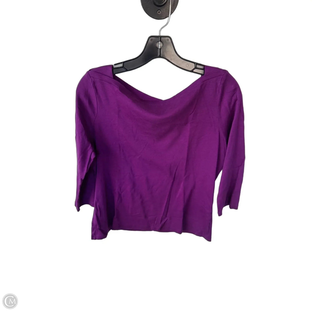 Top 3/4 Sleeve Basic By Talbots In Purple, Size: L