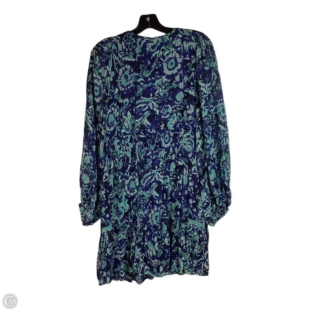 Dress Party Midi By Anthropologie In Blue & Green, Size: L