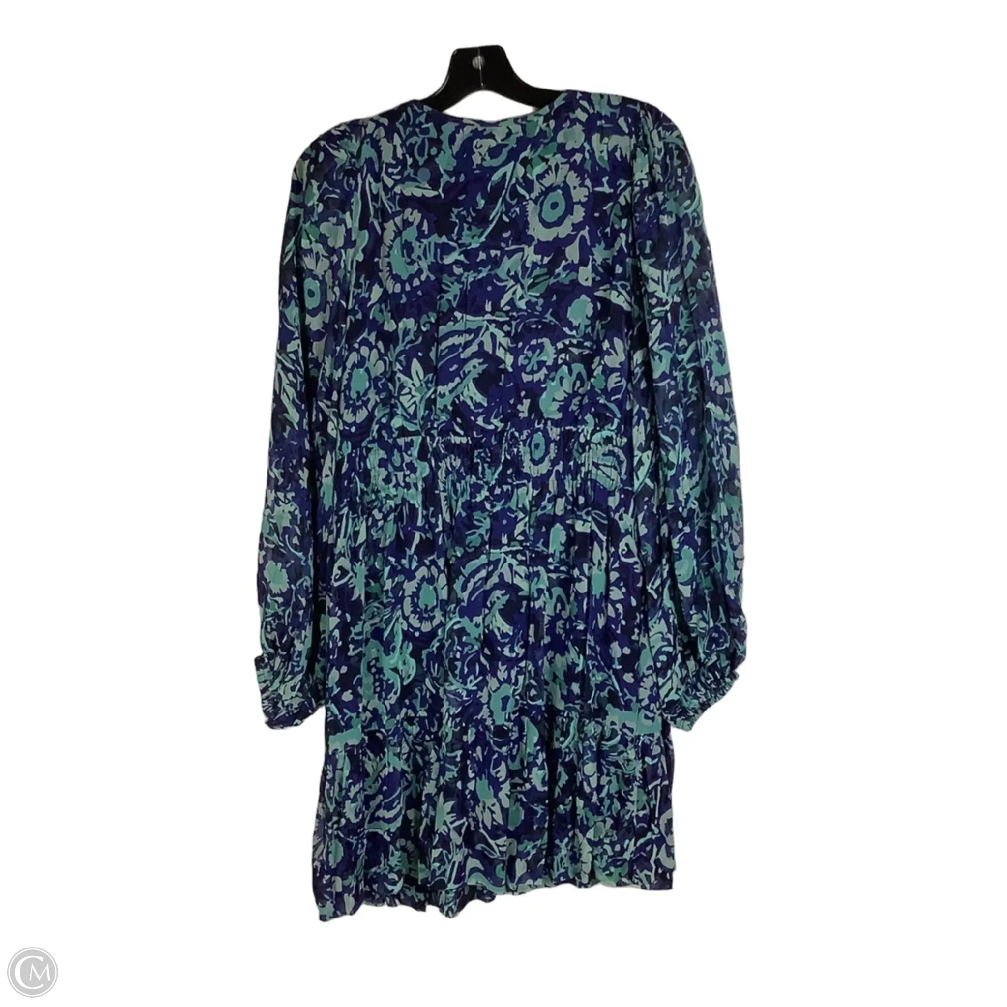Dress Party Midi By Anthropologie In Blue & Green, Size: L