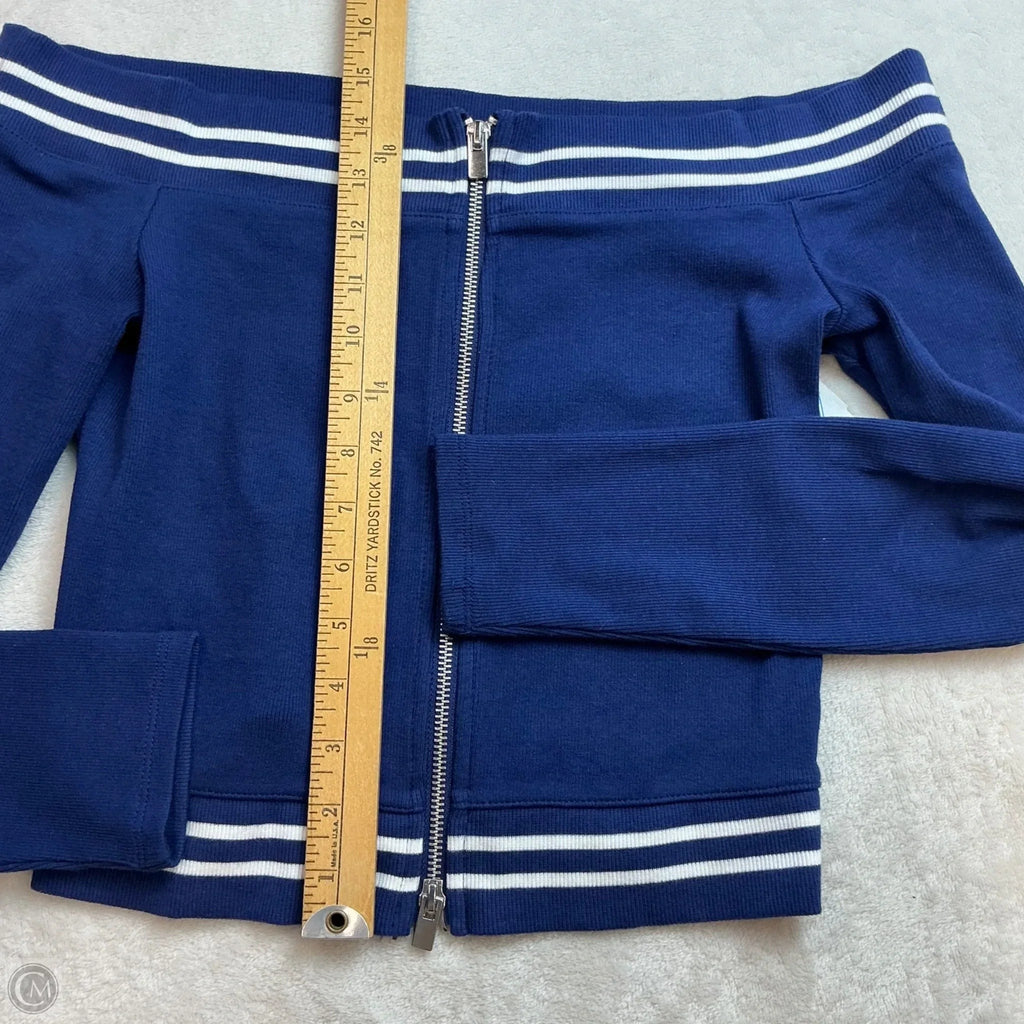 Top Long Sleeve By Express In Blue & White, Size: M