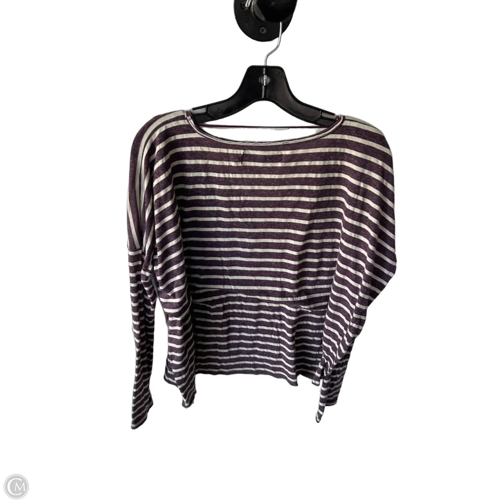 Top Long Sleeve By Free People In Purple & Tan, Size: Osfm