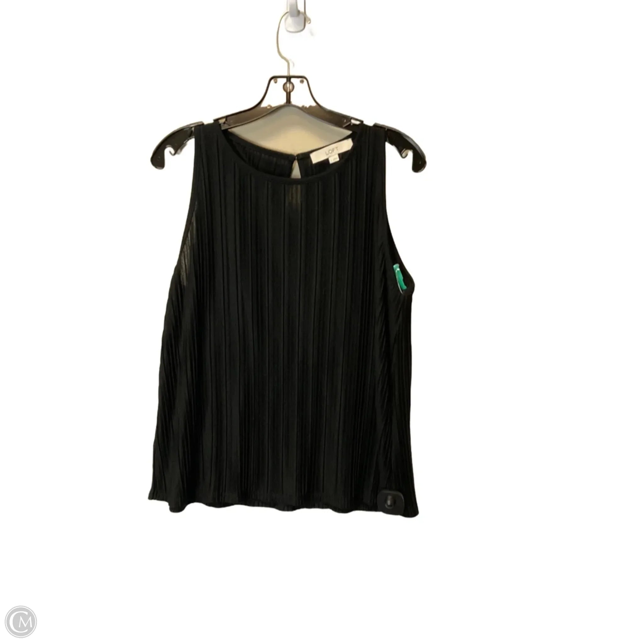 Top Sleeveless By Loft In Black, Size: L