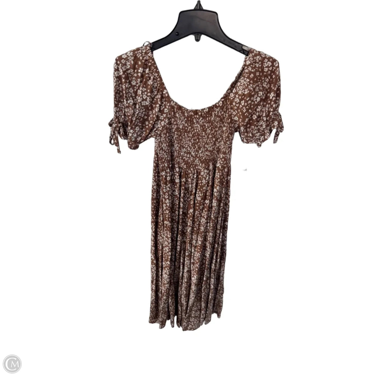 Dress Casual Midi By Clothes Mentor In Brown & White, Size: Xs