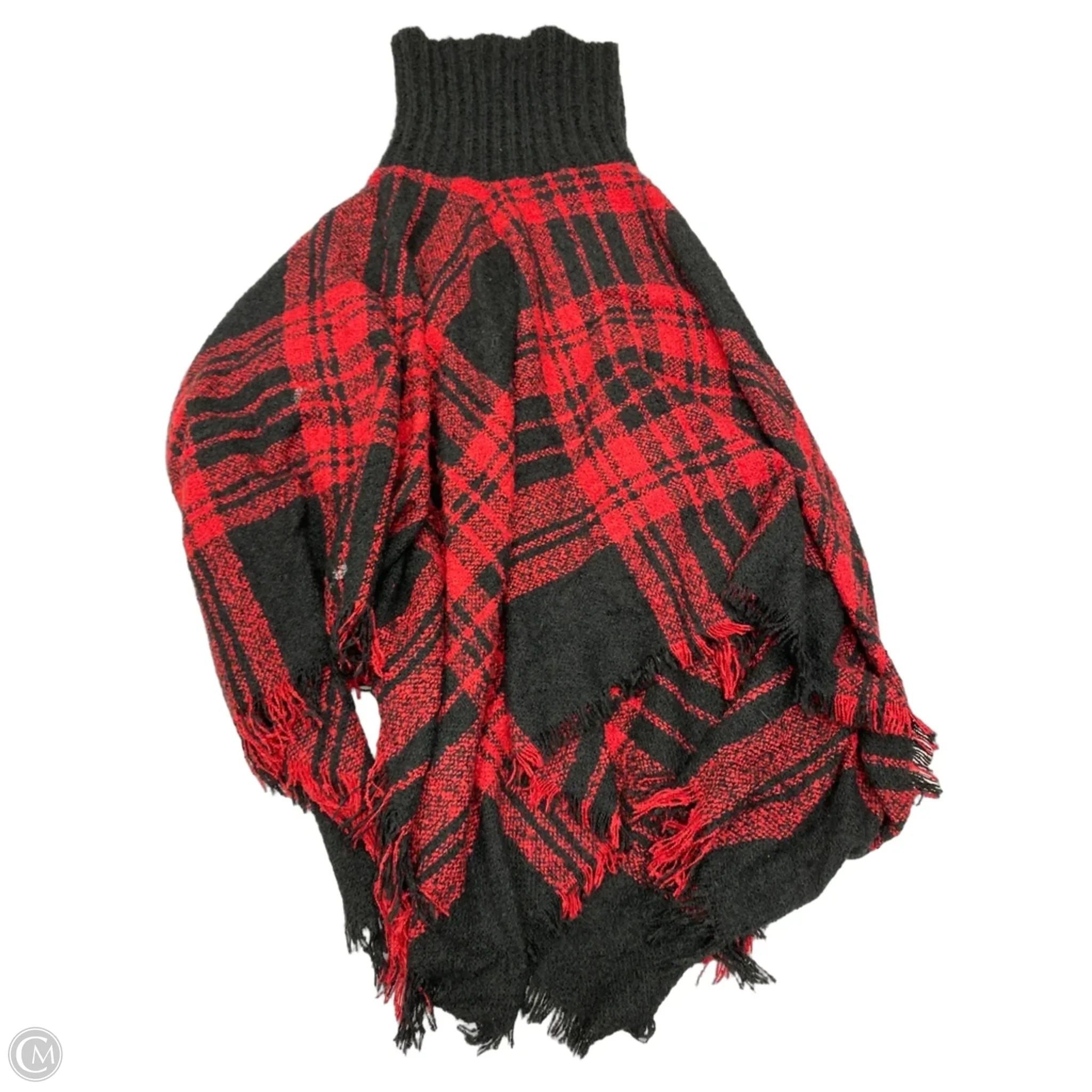 Poncho By Steve Madden In Plaid Pattern, Size: Osfm