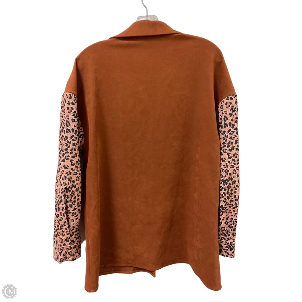 Jacket Shirt By Clothes Mentor In Animal Print, Size: L