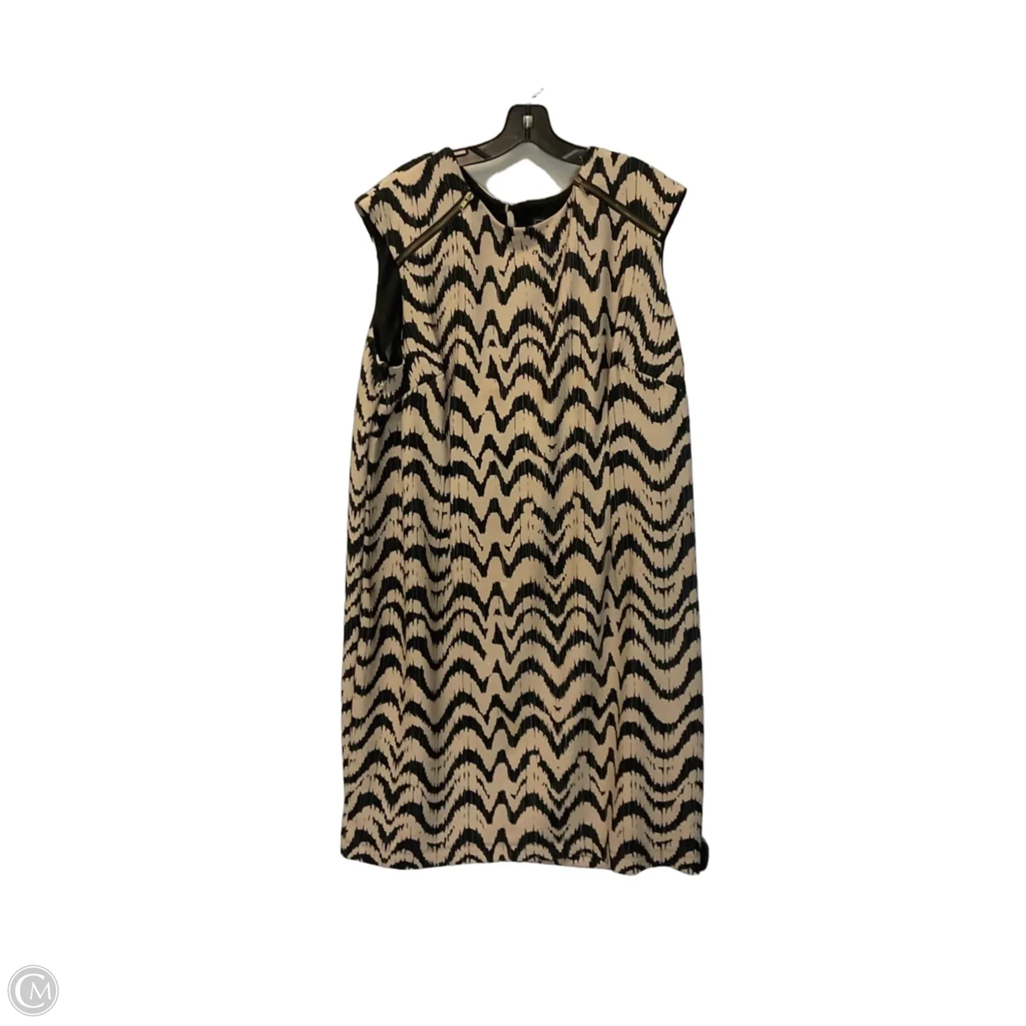 Dress Casual Midi By Karin Stevens In Tan, Size: 2x