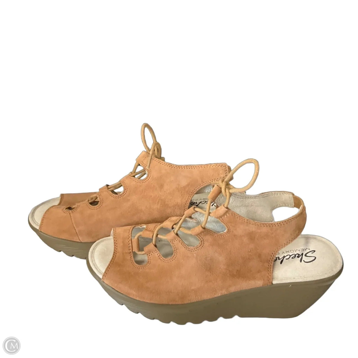 Shoes Heels Platform By Skechers In Tan, Size: 7