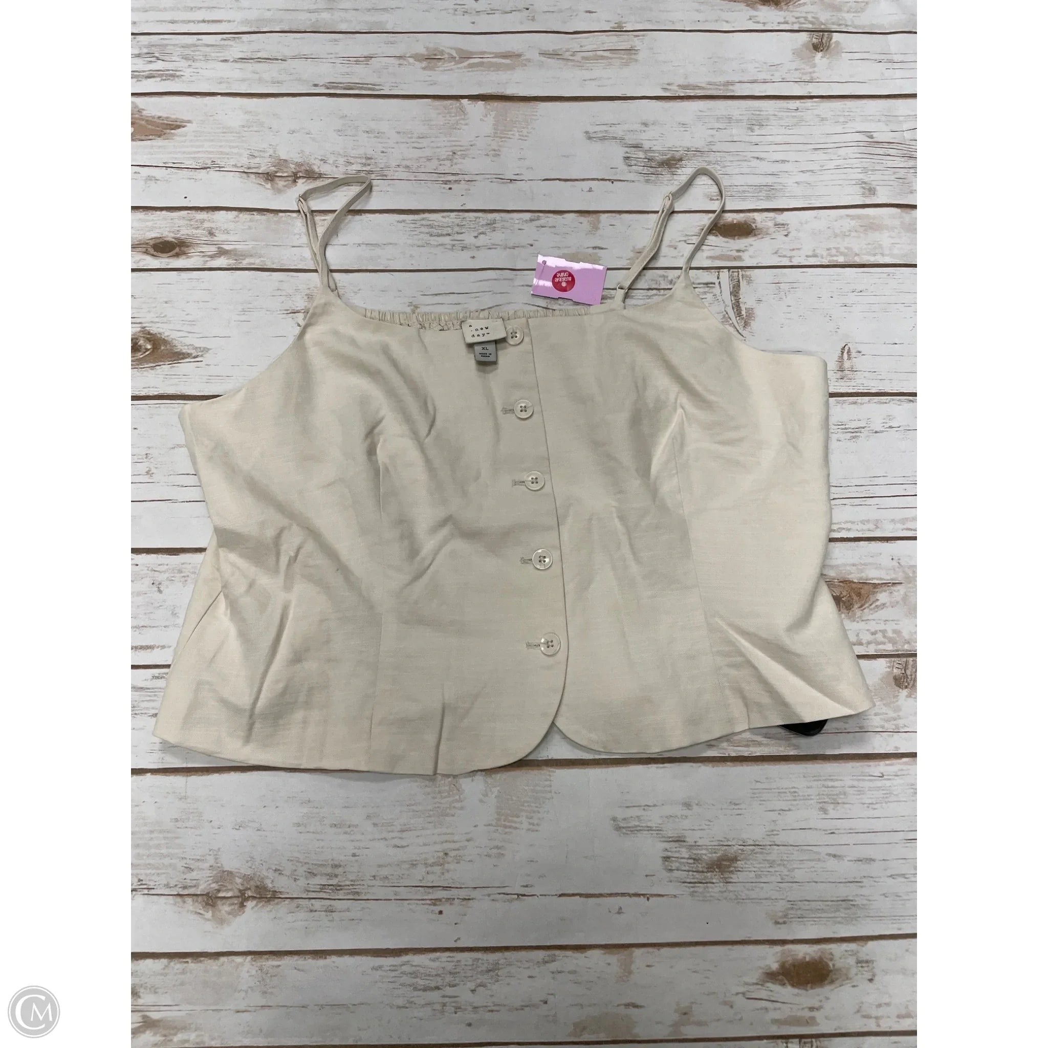 Top Sleeveless By A New Day In Ivory, Size: Xl