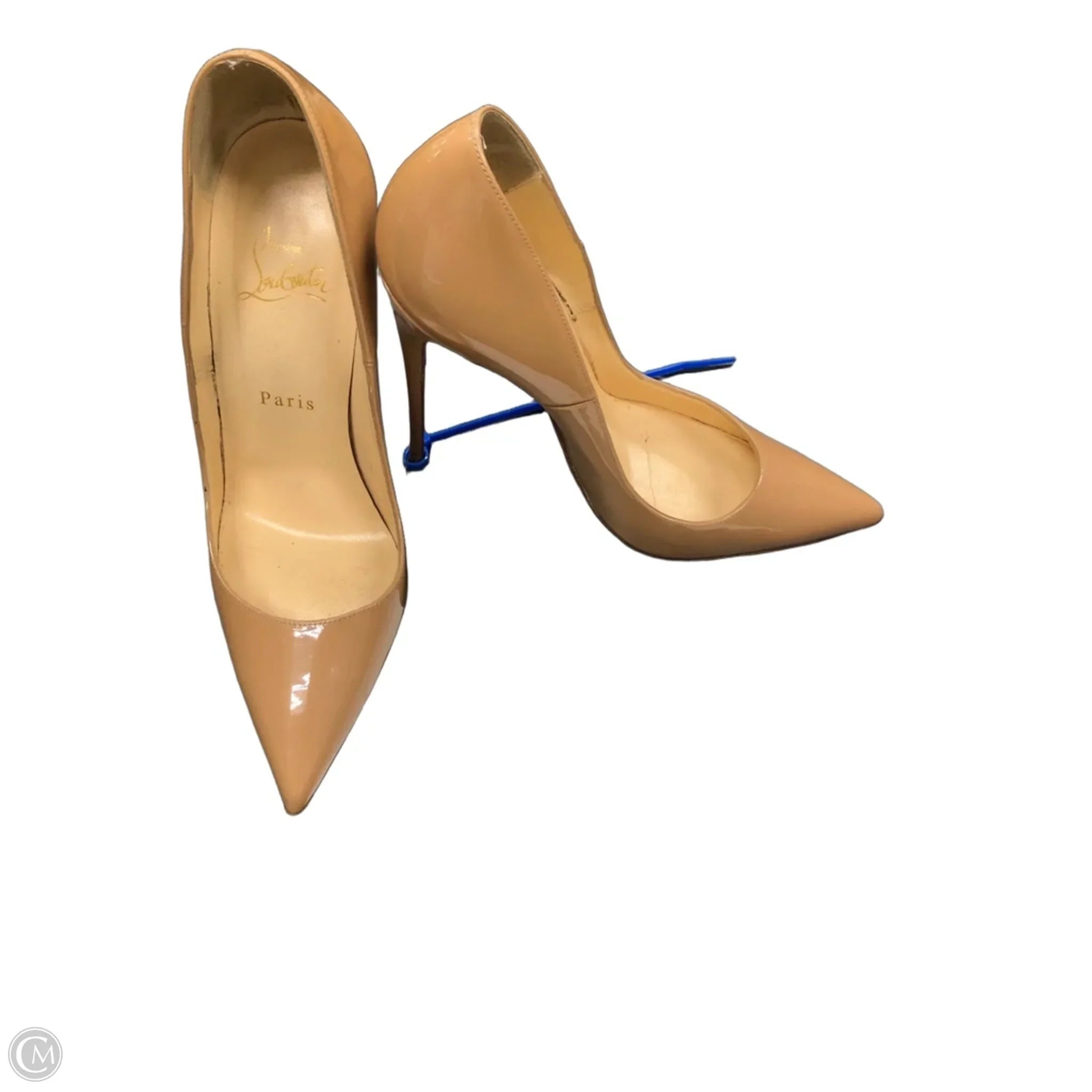 Shoes Luxury Designer By Christian Louboutin In Tan, Size: 7