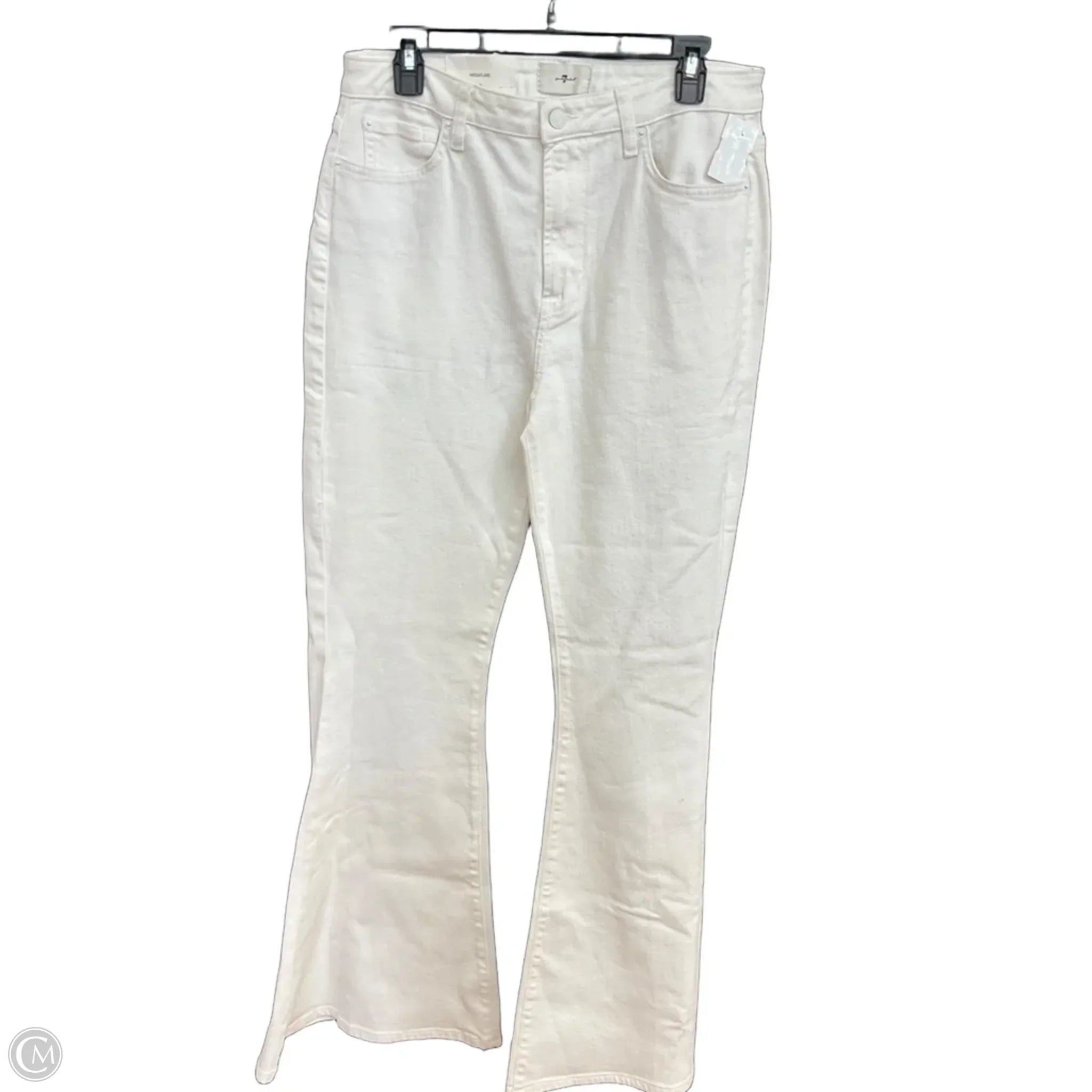Jeans Flared By 7 For All Mankind In White, Size: 12