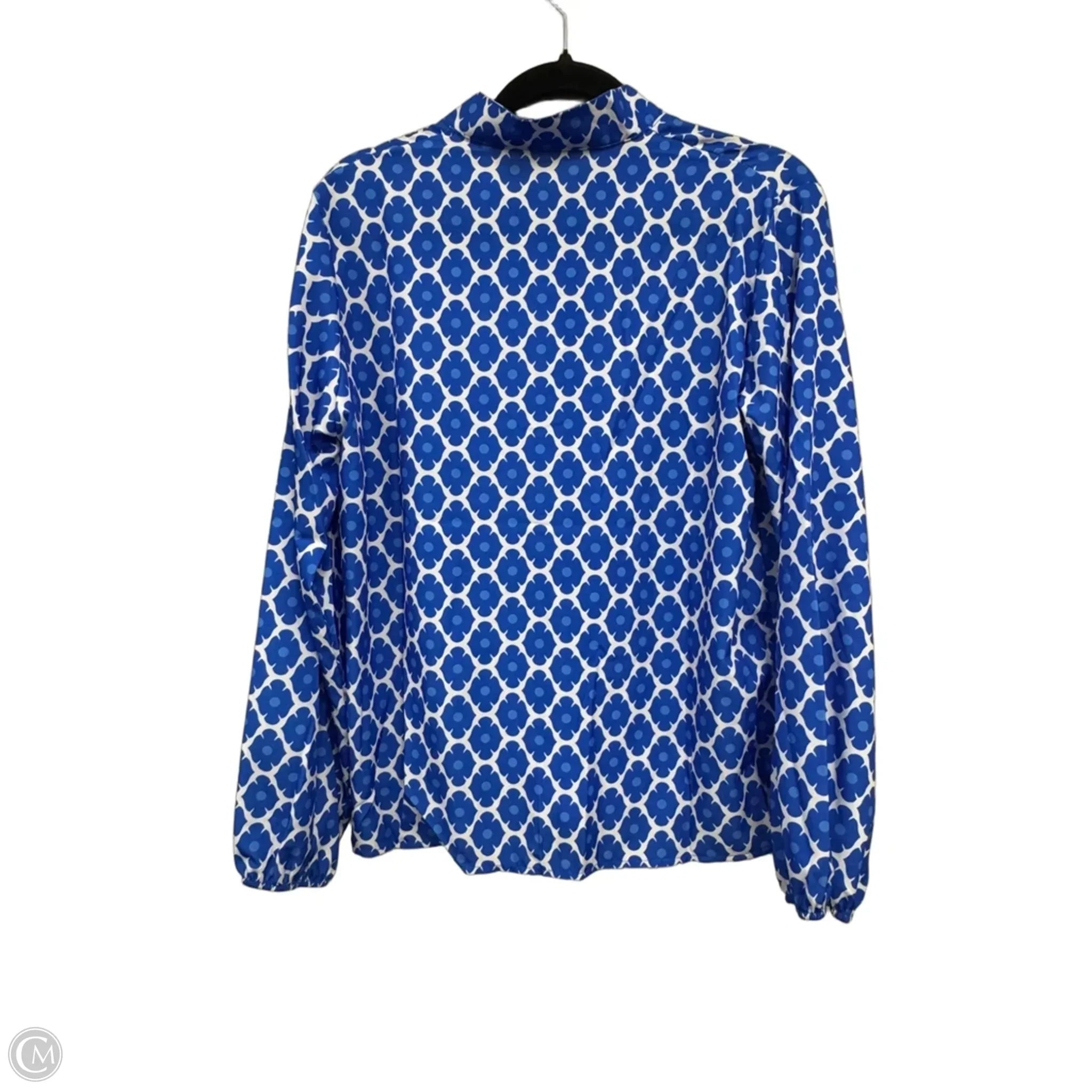 Top Long Sleeve By Clothes Mentor In Blue & White, Size: Xl