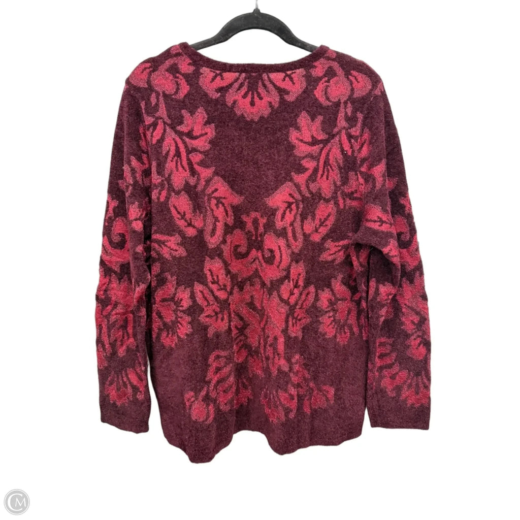 Sweater By Chicos In Maroon, Size: Xl