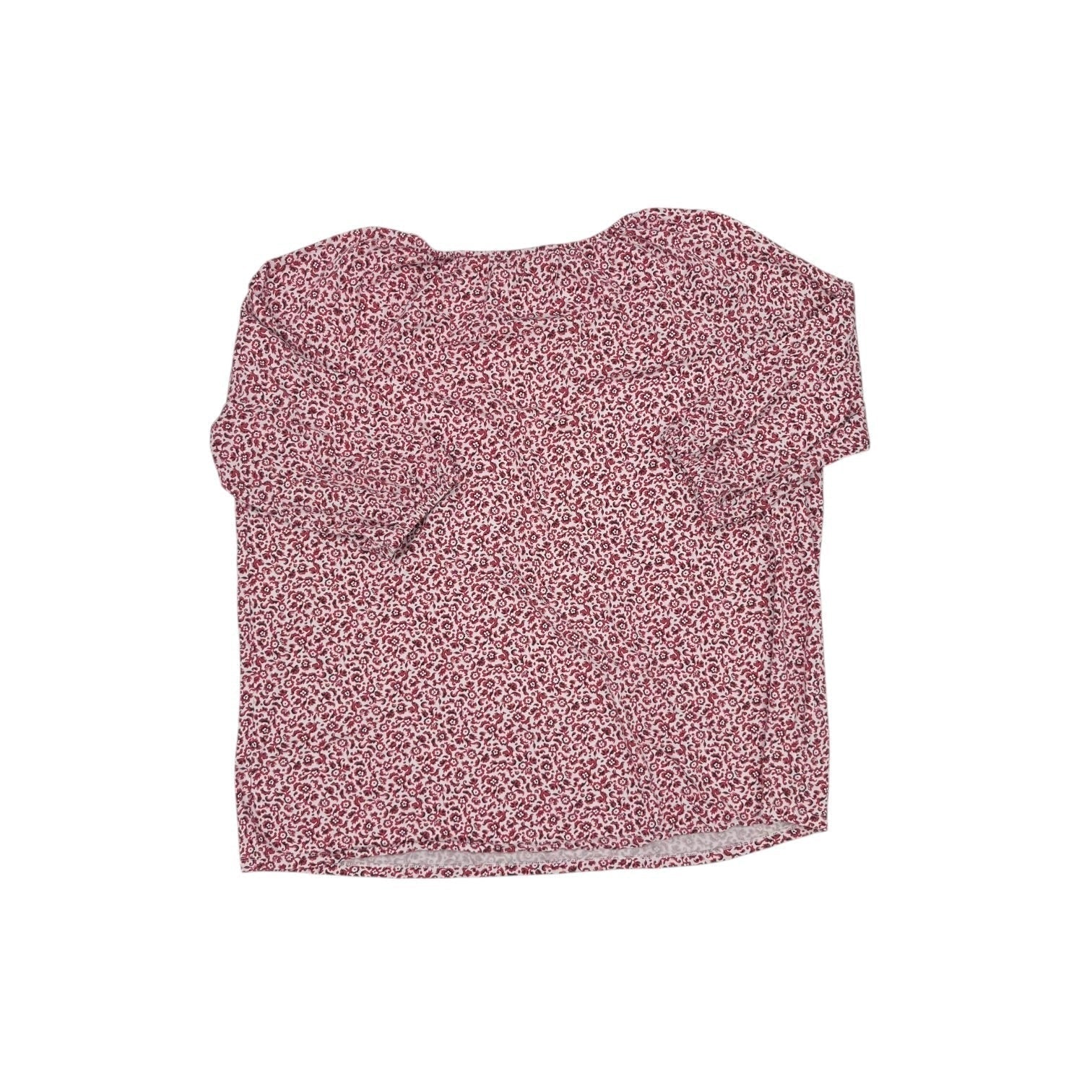 Top 3/4 Sleeve By Lands End In Pink & White, Size:3X