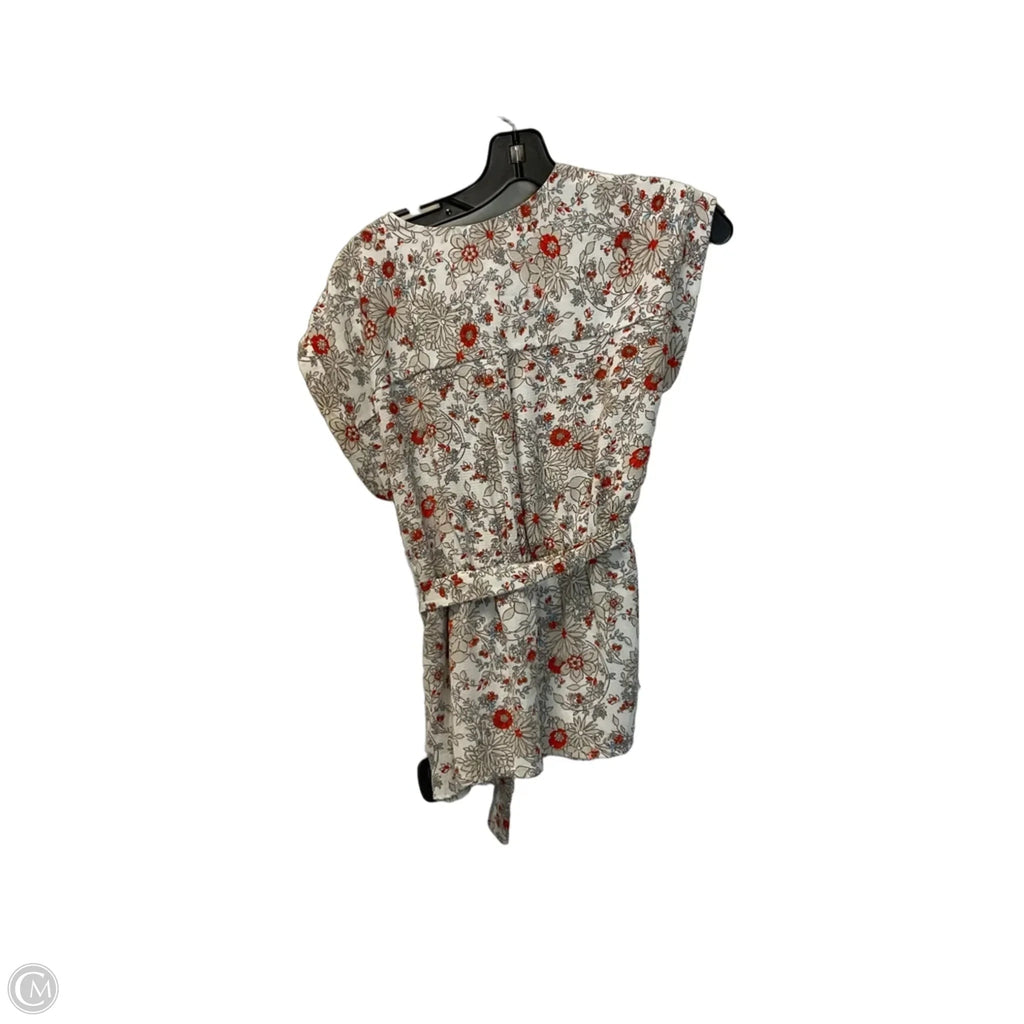 Top Short Sleeve By Monteau In Floral Print, Size: L