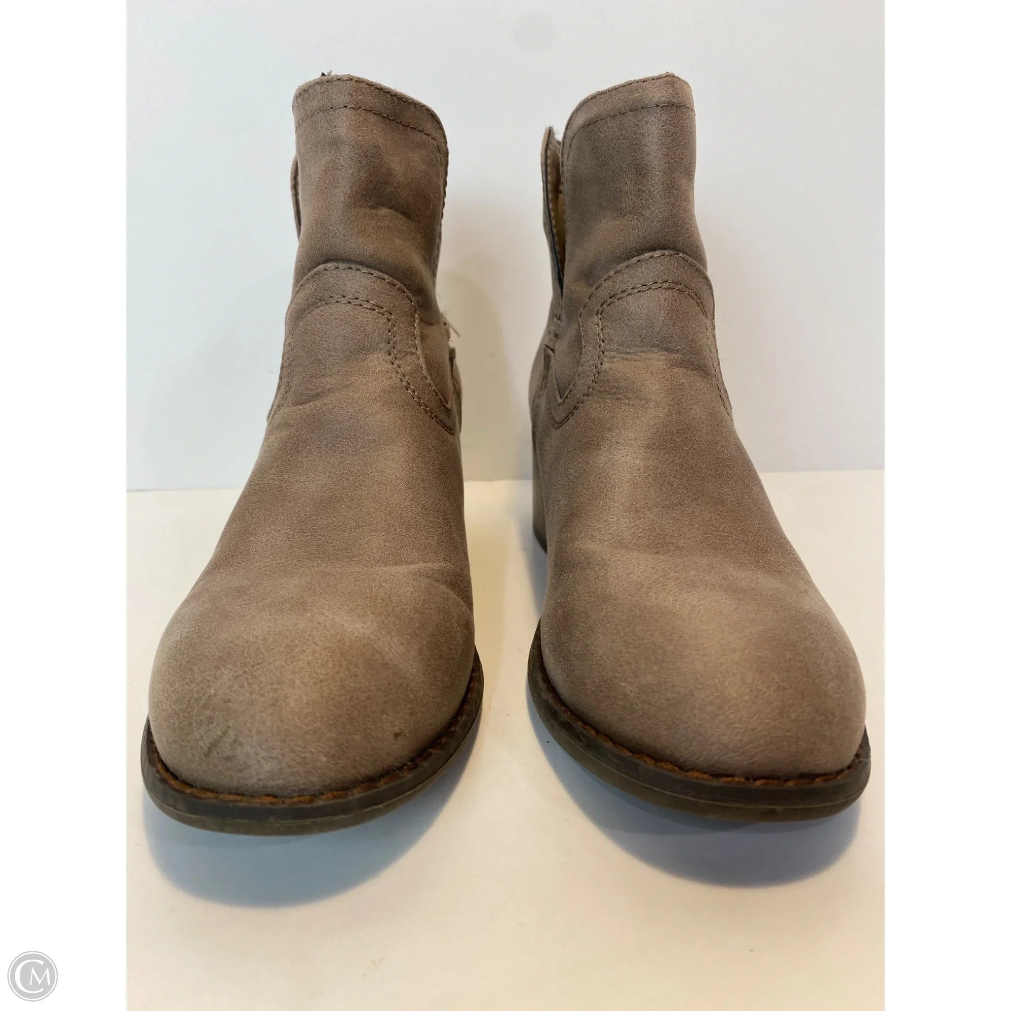 Boots Ankle Heels By True Craft In Taupe, Size: 7