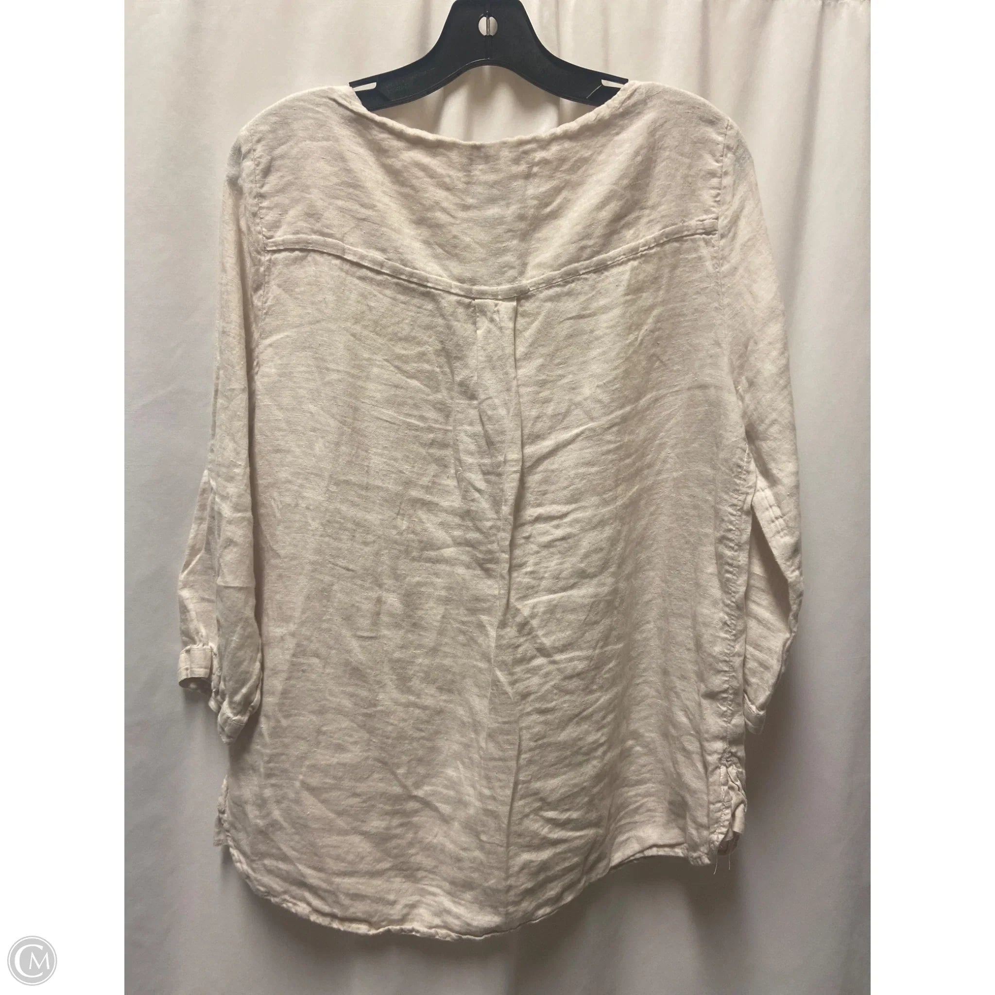 Top Long Sleeve By Tahari In Cream, Size: S