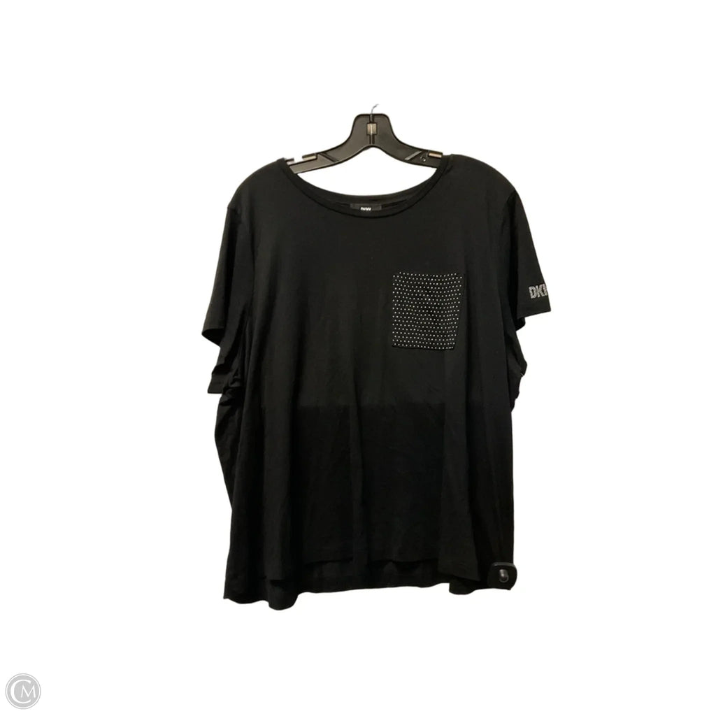 Top Short Sleeve By Dkny In Black, Size: 1x