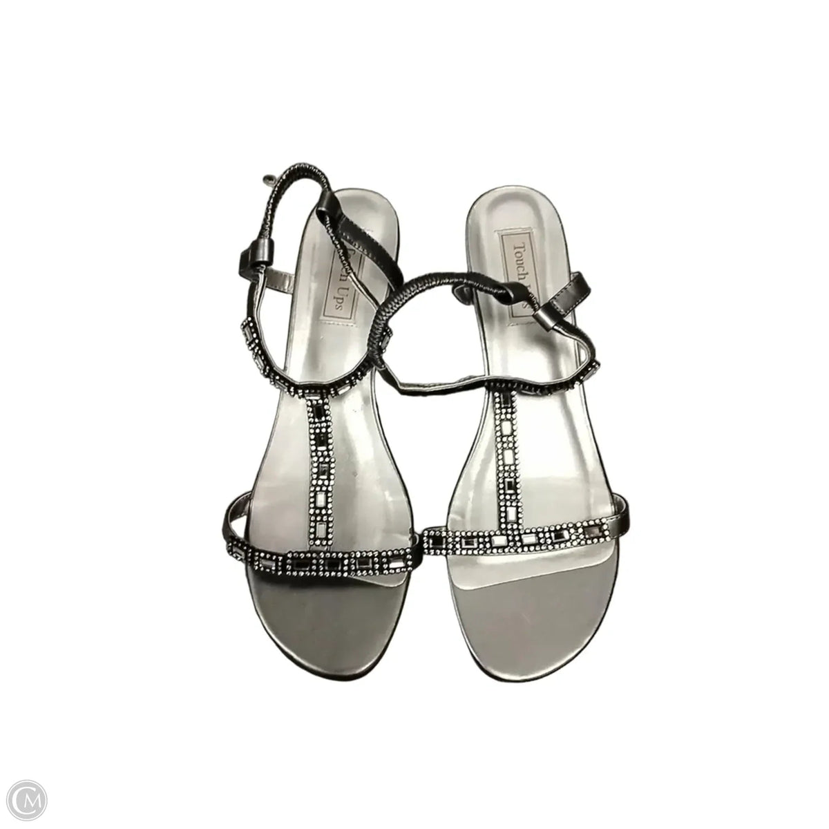 Sandals Heels Wedge By Clothes Mentor In Silver, Size: 11