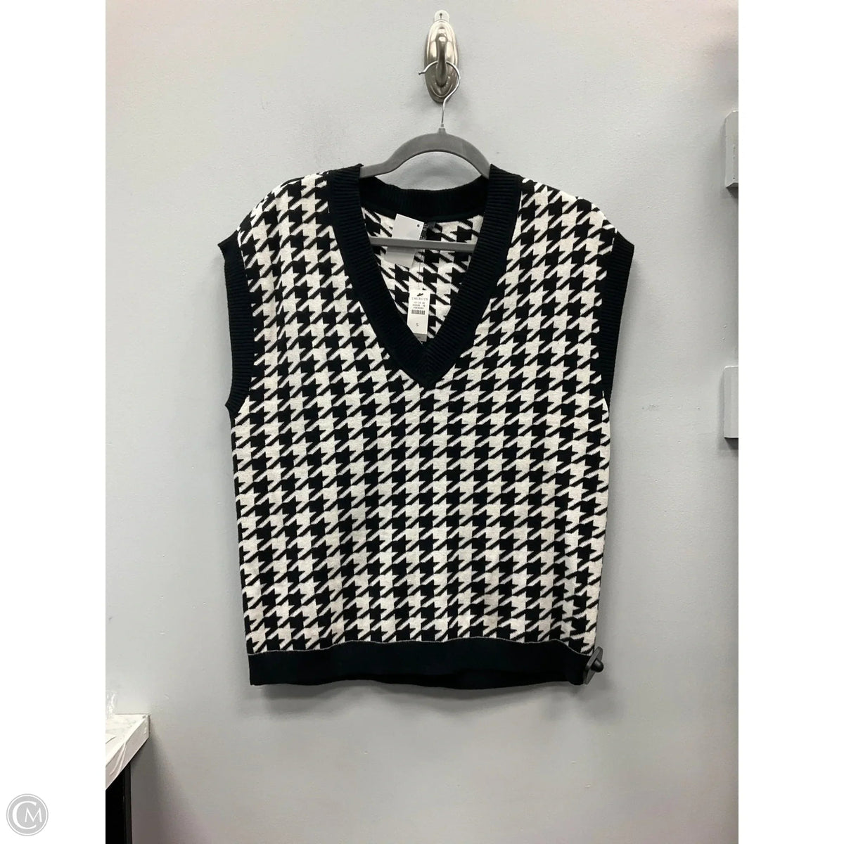 Vest Sweater By Talbots In Plaid Pattern, Size: S